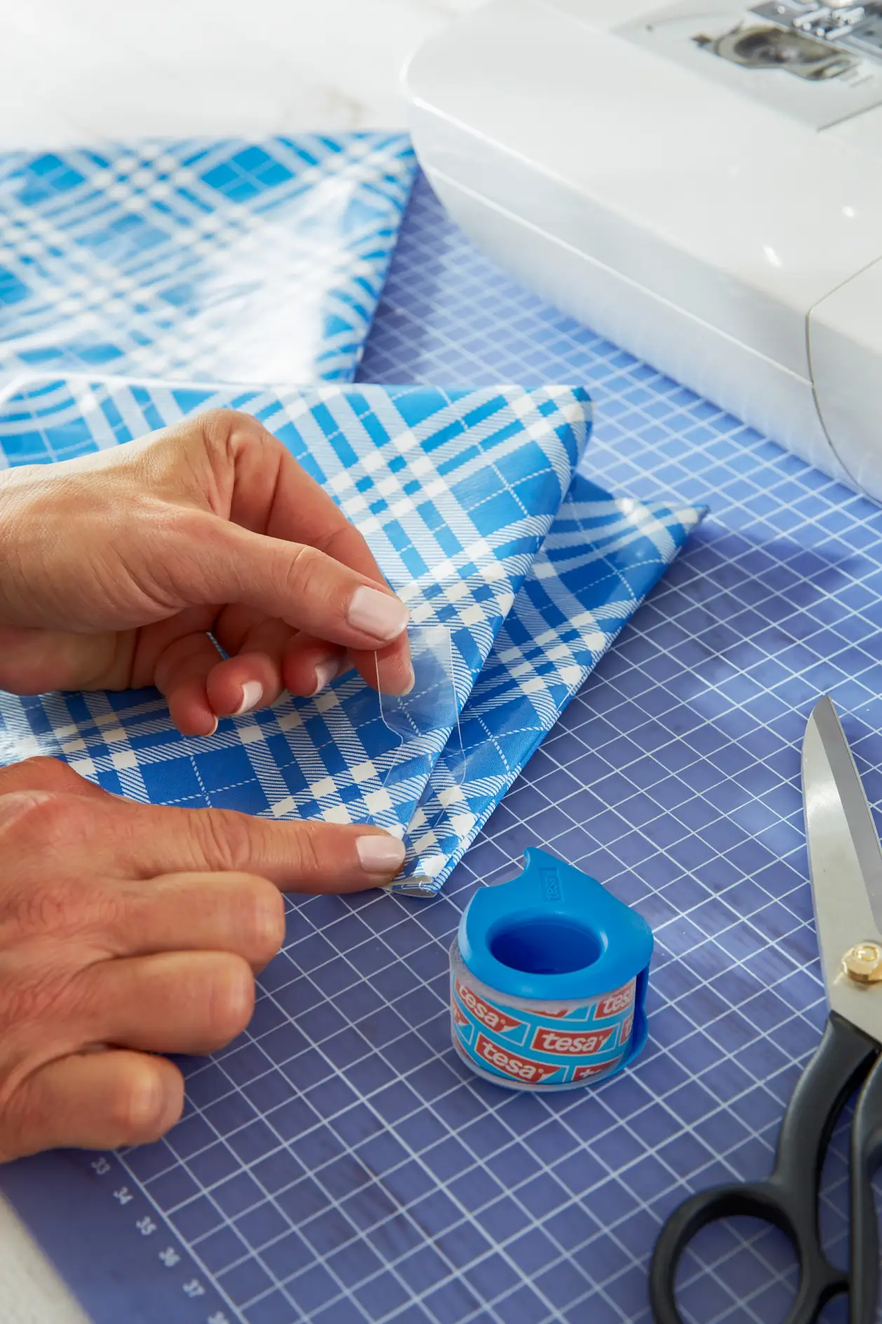 DIY Oilcloth Catch-Alls / Step 5: Fold and stick