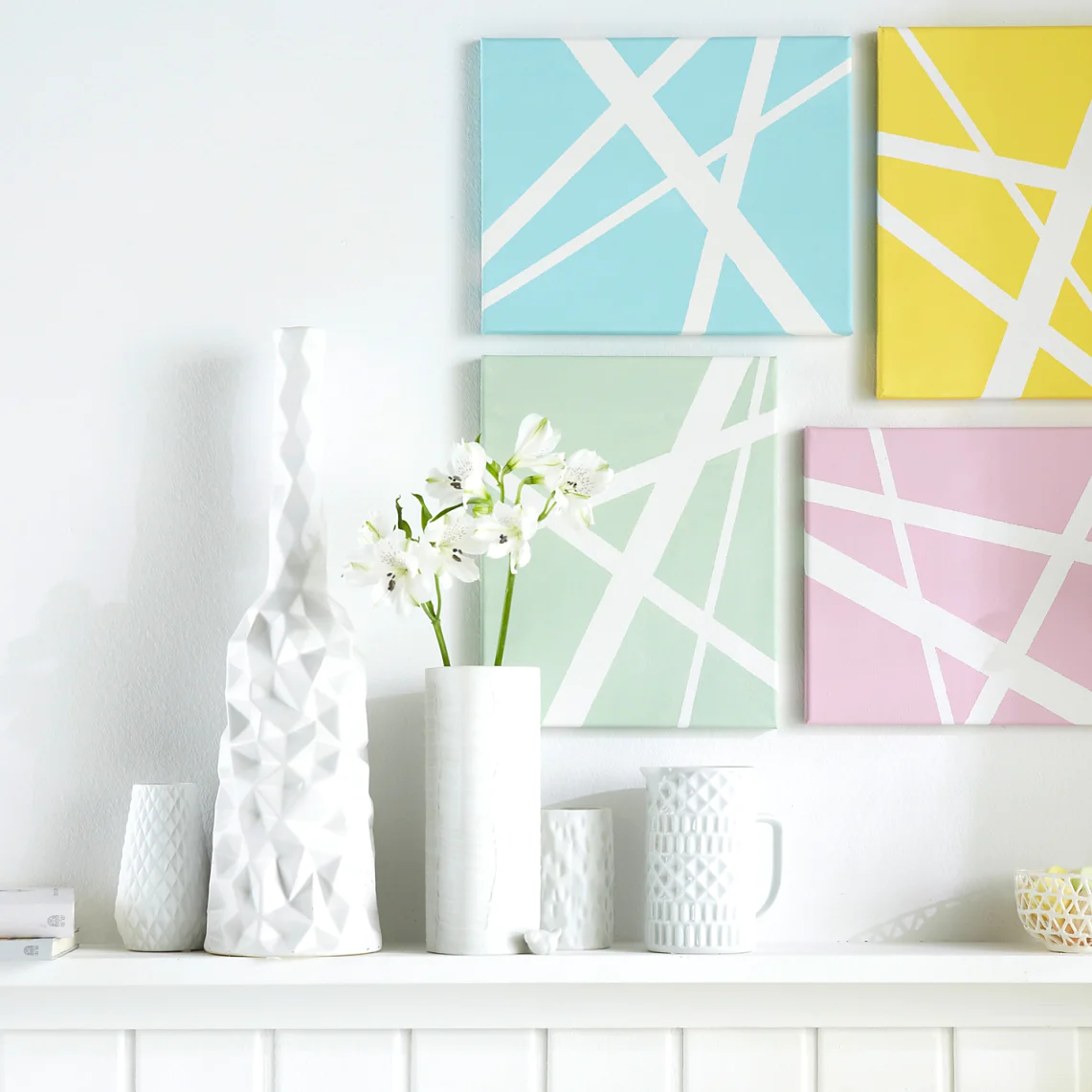 With pastel pictures, your home will be swimming in color