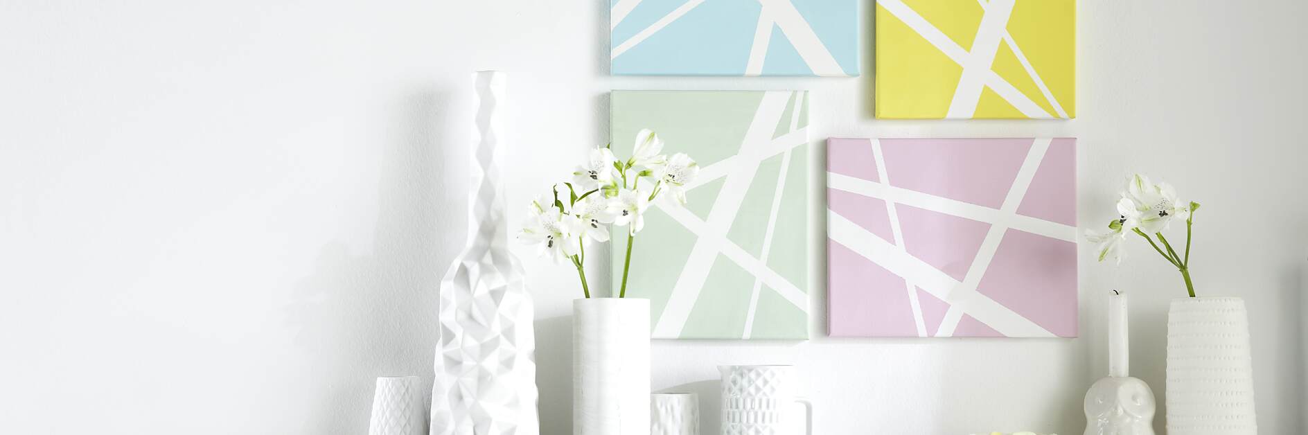 With pastel pictures, your home will be swimming in color