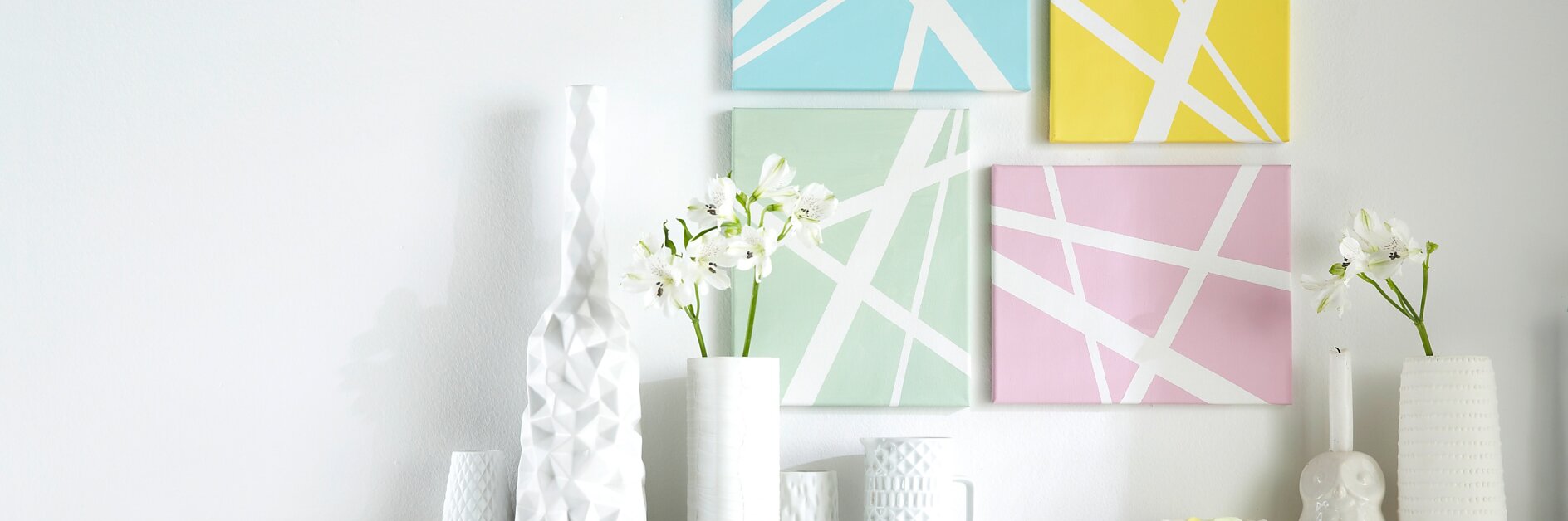 With pastel pictures, your home will be swimming in color