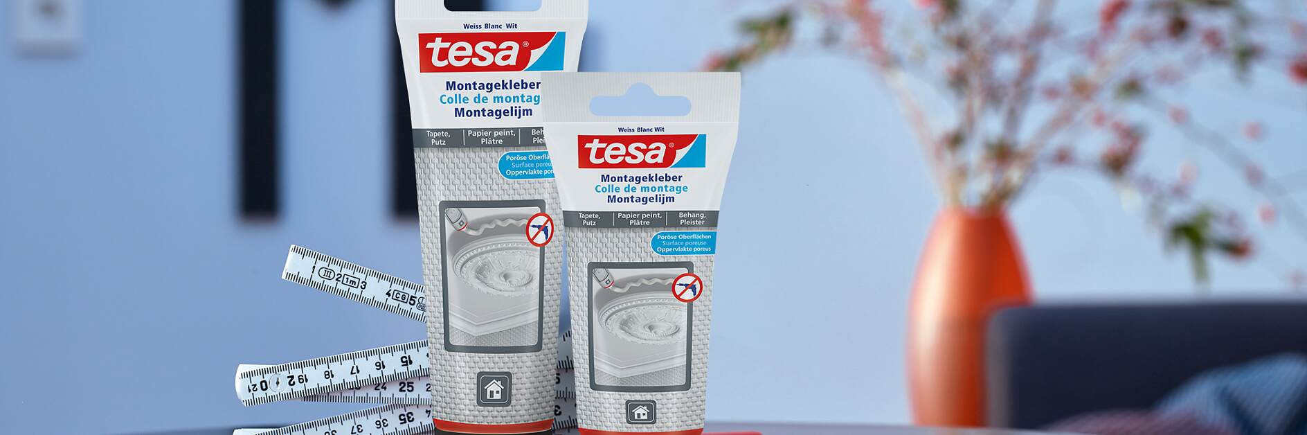 How to use tesa® Mounting Glue for Wallpaper & Plaster 10kg/cm2.