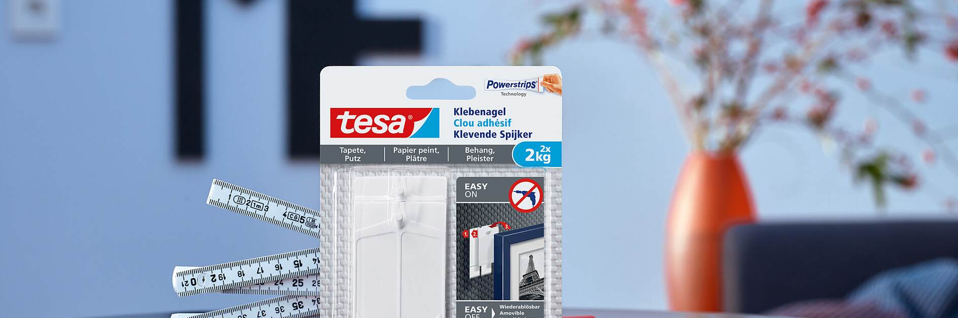 How to use the tesa® Adhesive Nail for Wallpaper & Plaster 2kg.