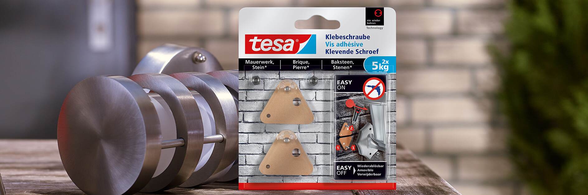 How to use the tesa® Adhesive Screw Triangular for Brick & Stone 5kg.