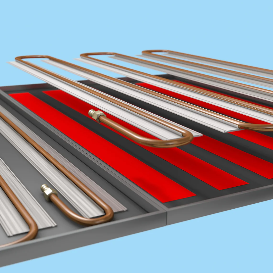 Heated and chilled ceiling