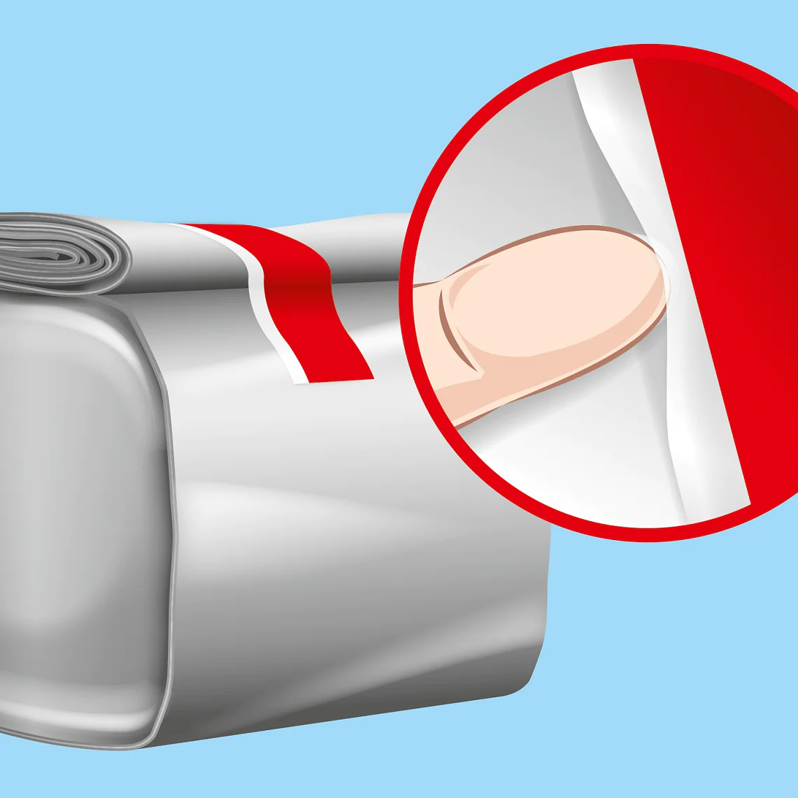 The effective tesa lift & reseal function is ideal for easy and multiple bag closures