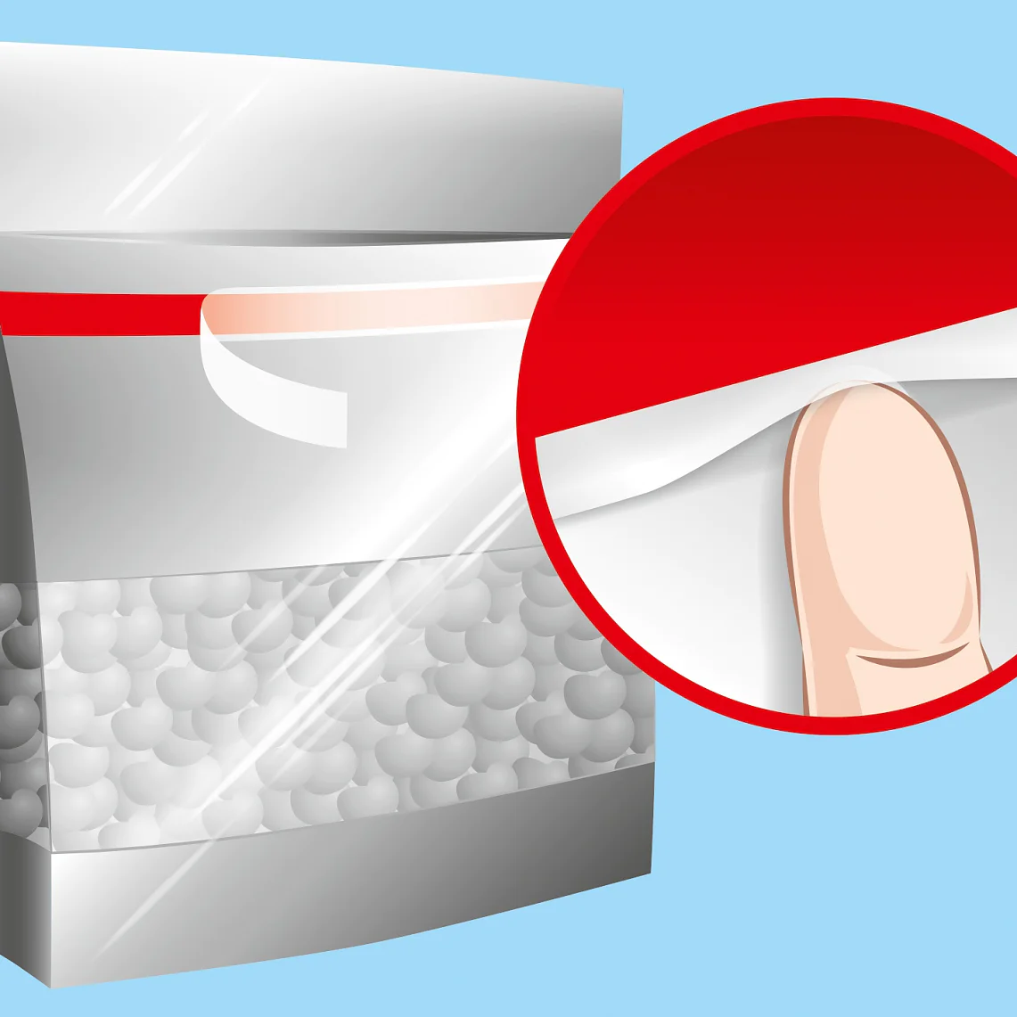 Resealable Bag Closure Fingerlift – Double sided