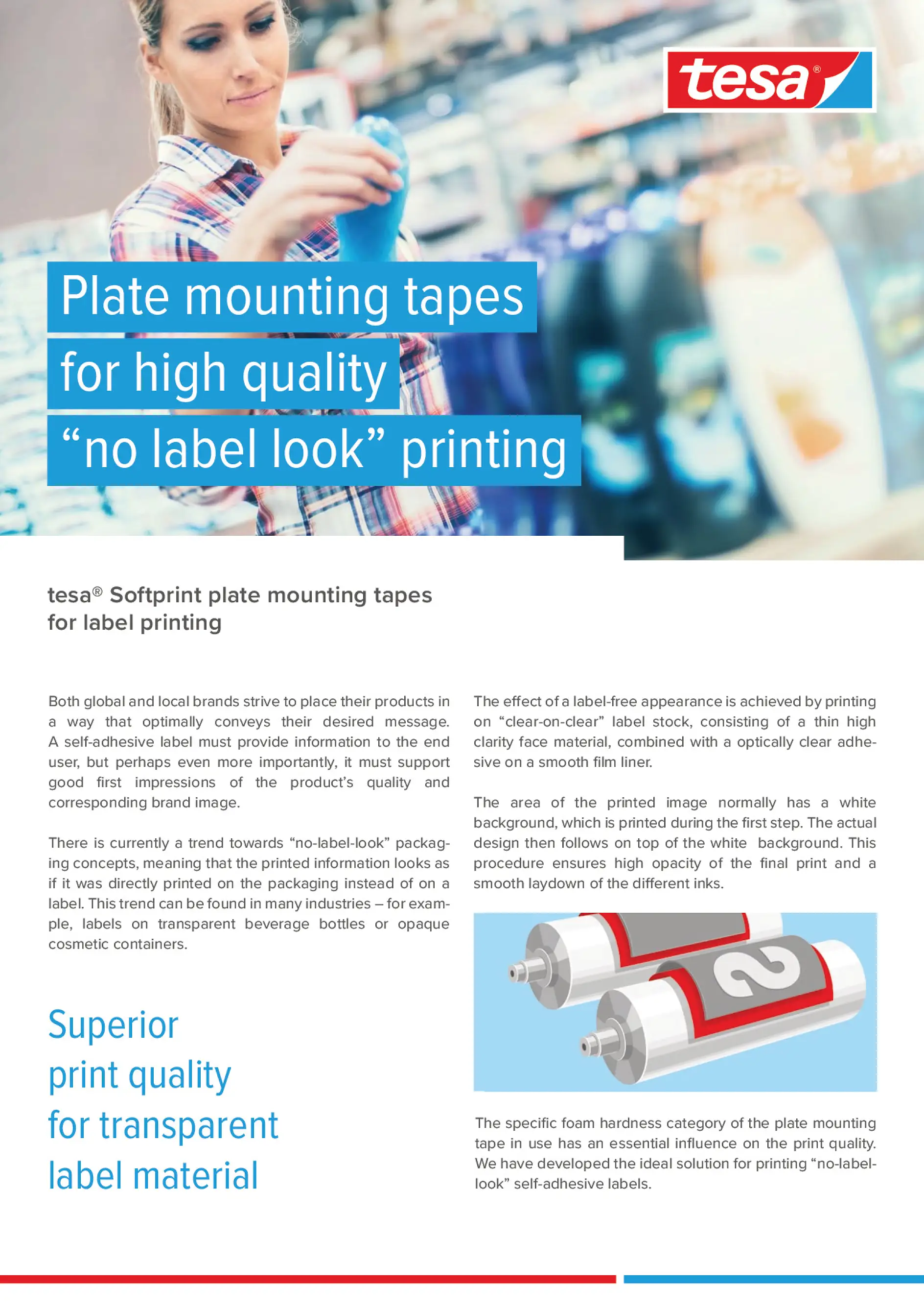 tesa® Softprint plate mounting tapes for label printing