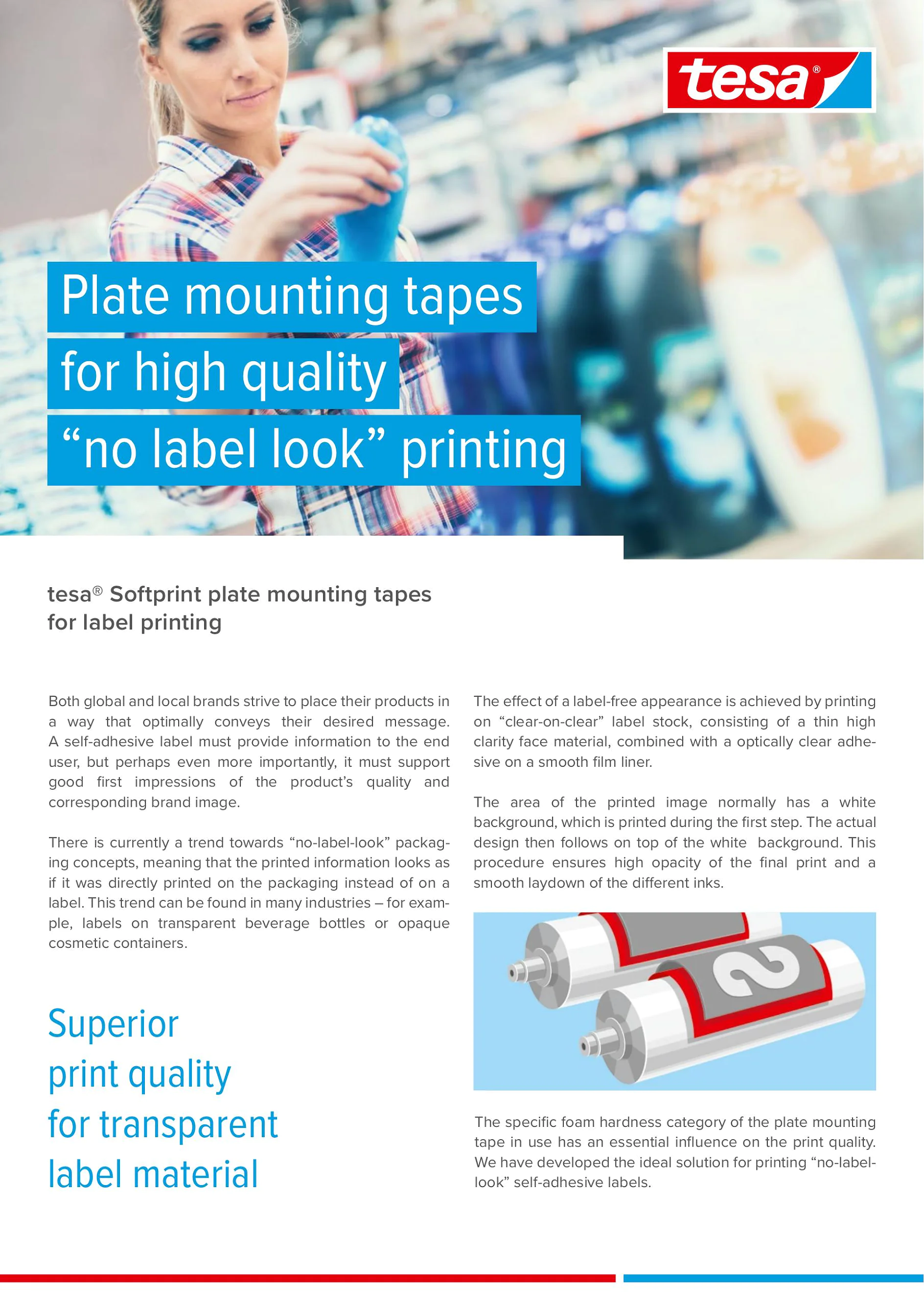 tesa® Softprint plate mounting tapes for label printing