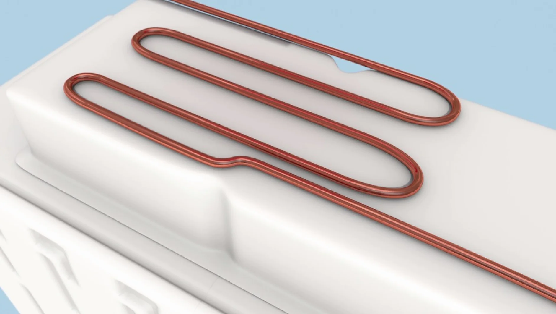 Adhering Coils to Polystyrene Body of Freezer