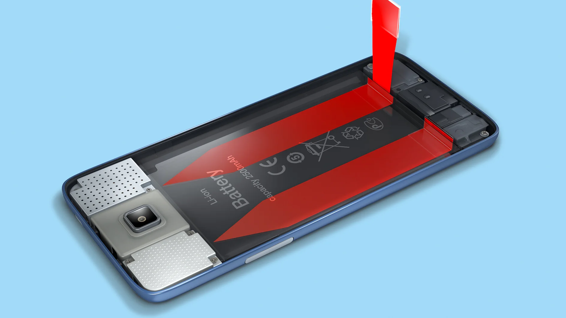 Precision battery changes: Adhesive bonding of batteries in electronic devices is a major challenge. tesa® Bond & Detach can be used to hold them firmly in place while also making them easy to remove – from production to battery changes and through to recycling.
(Photo: tesa SE. All rights reserved.)