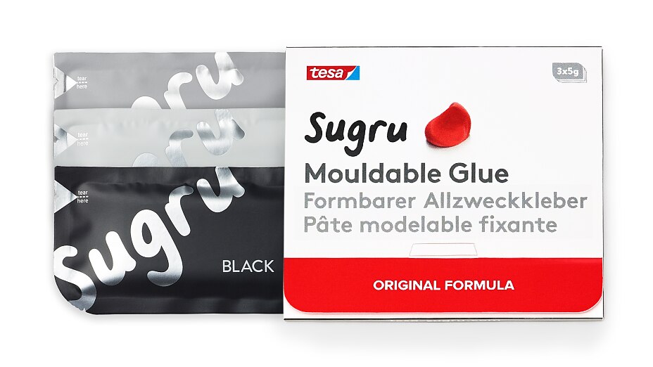 tesa Sugru Original Formula Mix Black/White/Grey 3x5g closed tesa Sugru Original Formula Mix Black/White/Grey 3x5g closed