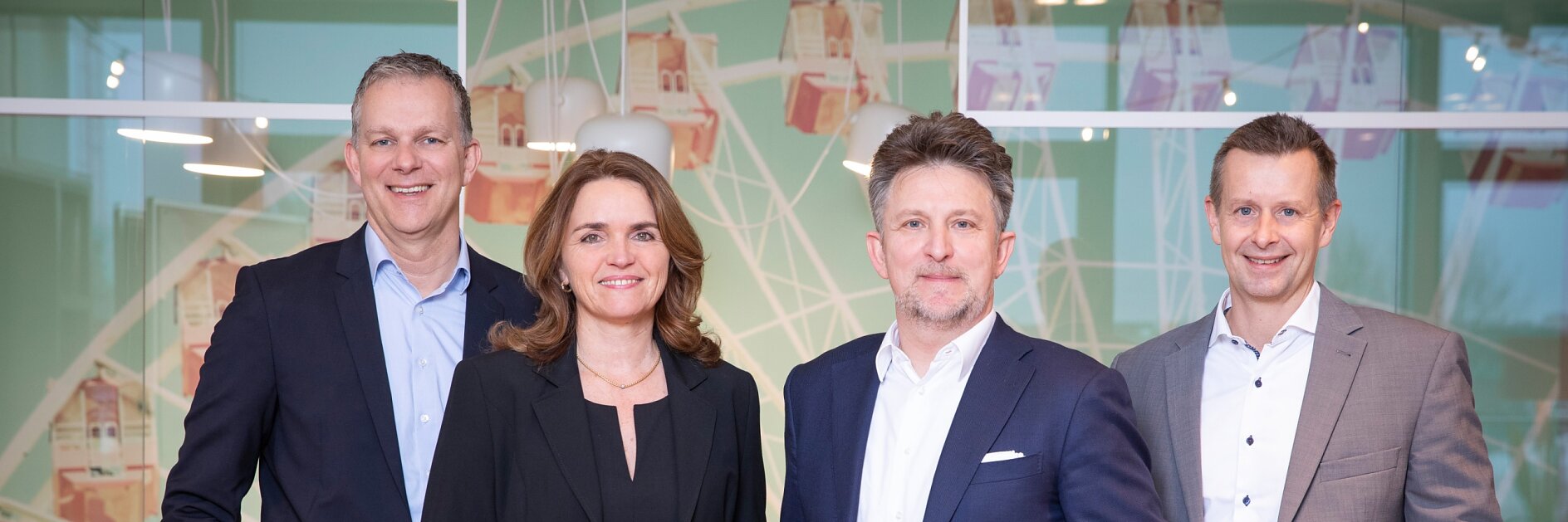 The new tesa Executive Board from left to right: Dr. Jörg Diesfeld, Angela Cackovich, Dr. Norman Goldberg, and Oliver Höfs.