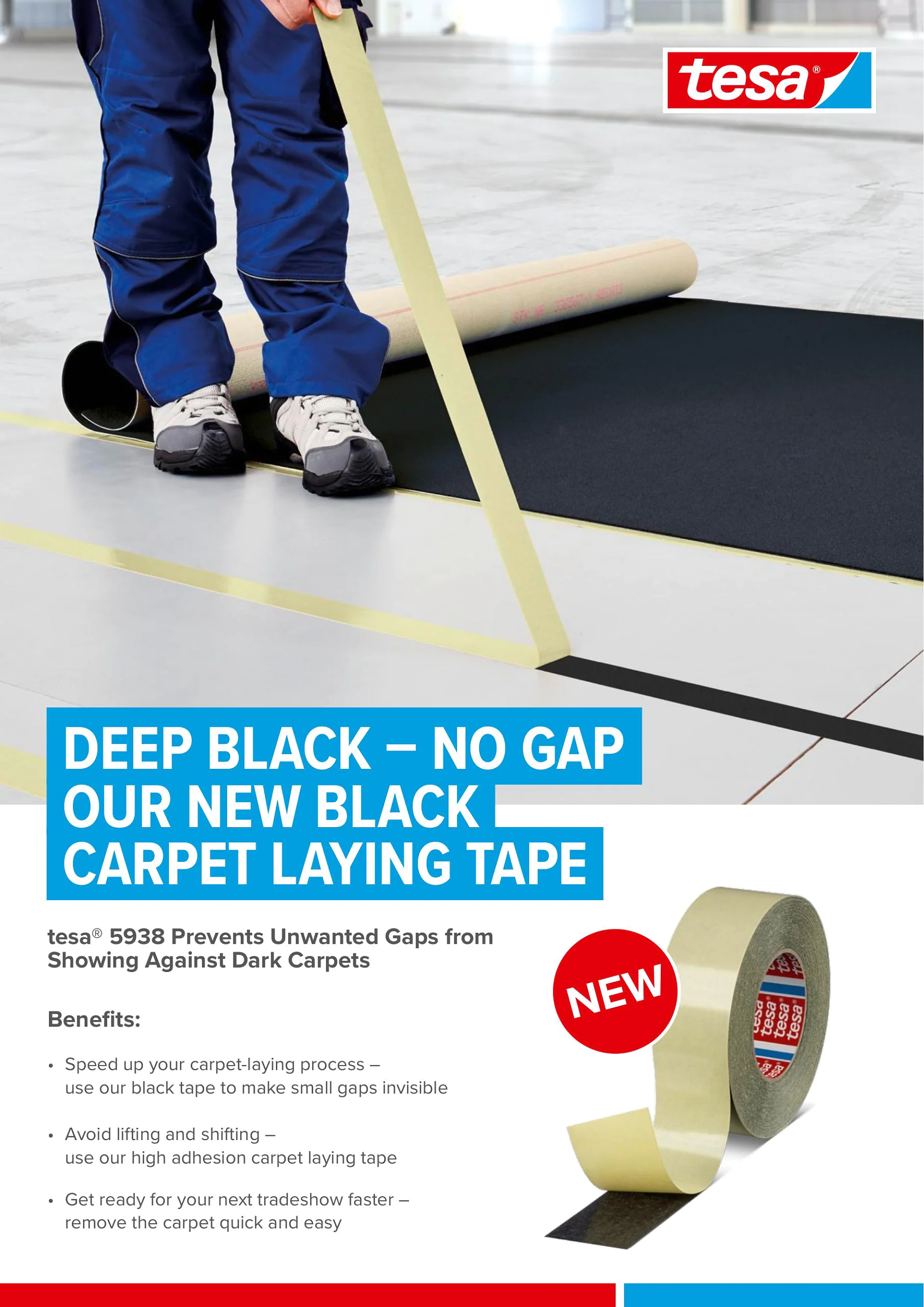 tesa® 5938 Black Carpet Laying Tape Flyer