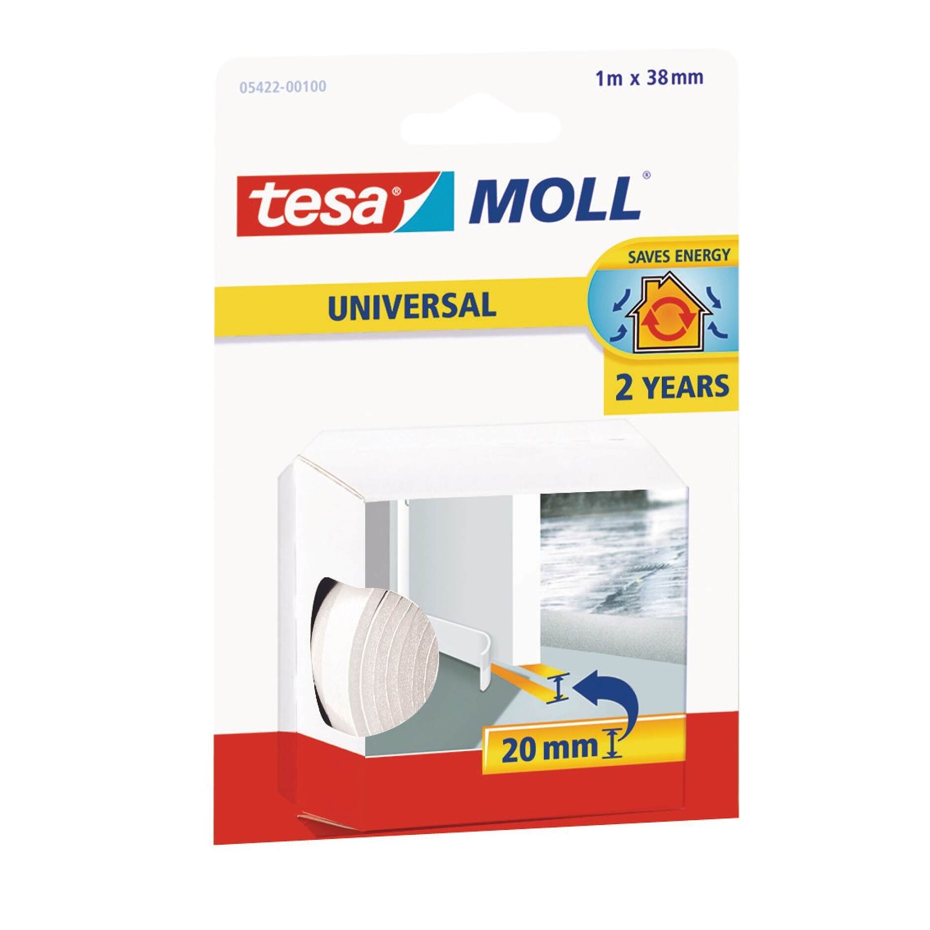 tesa Moll COMFORT Isolation bas de porte, 40 mm x 1 m,argent
