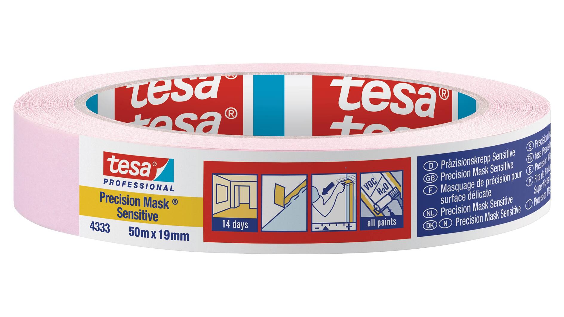 TESA 04333-00017-01 - 04333 Precision Mask - Ruban adhésif de précision de  protection rose