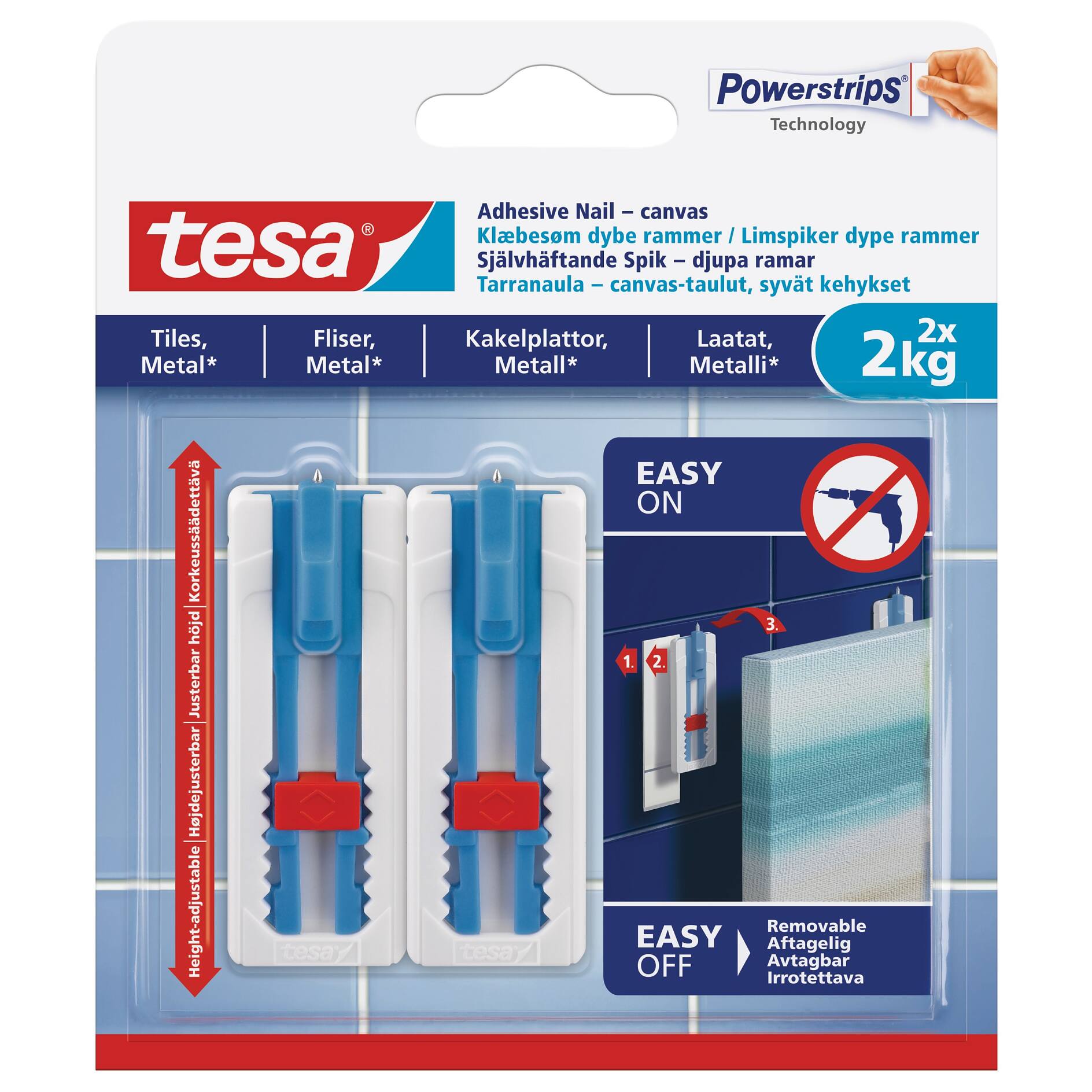 tesa® Adhesive Strips for Wallpaper & Plaster 1kg - tesa