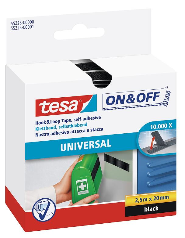 tesa® On & Off Hook & Loop Tape, Self-Adhesive - tesa