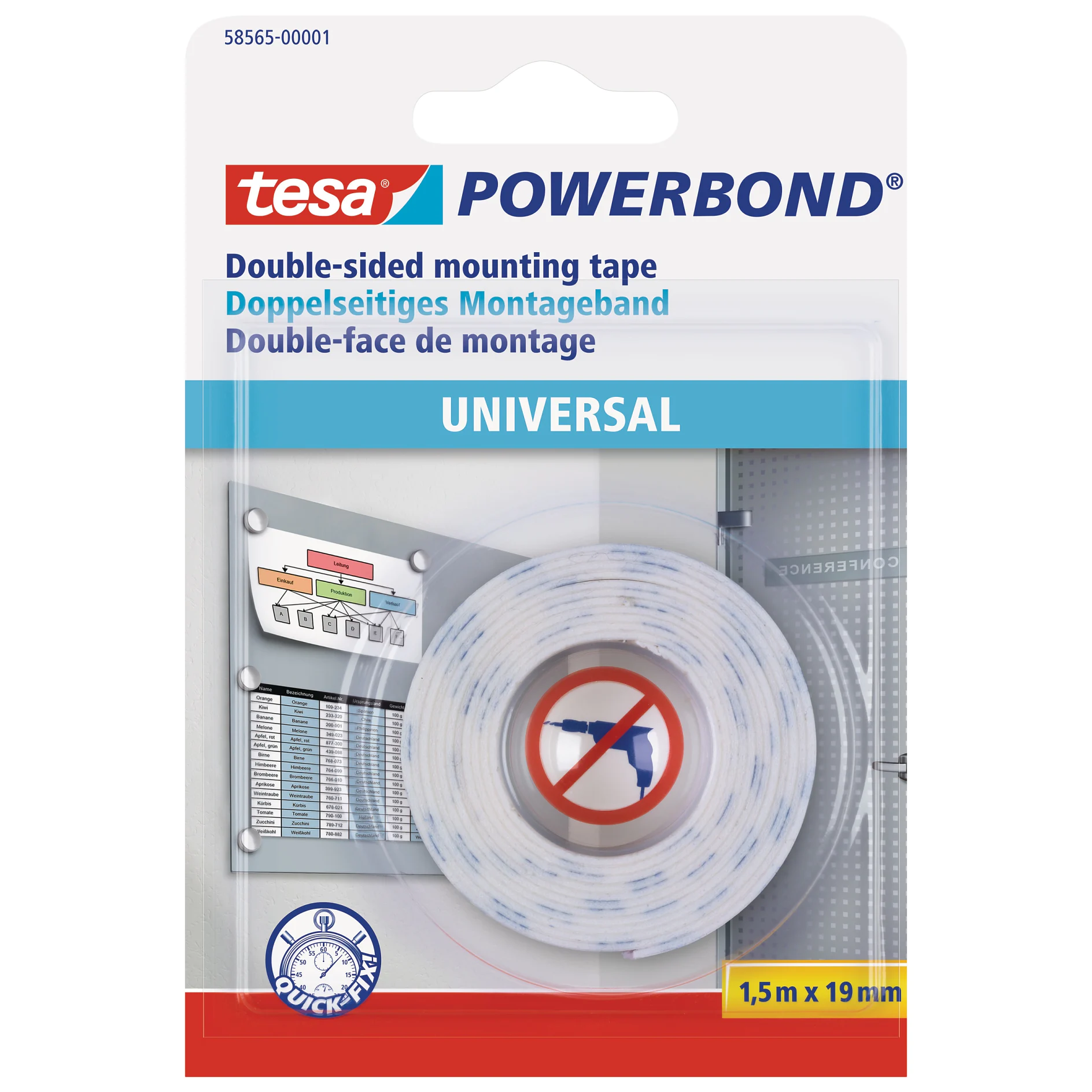 Tesa® Powerbond Double Sided Mounting Tape Ultra Strong Tesa