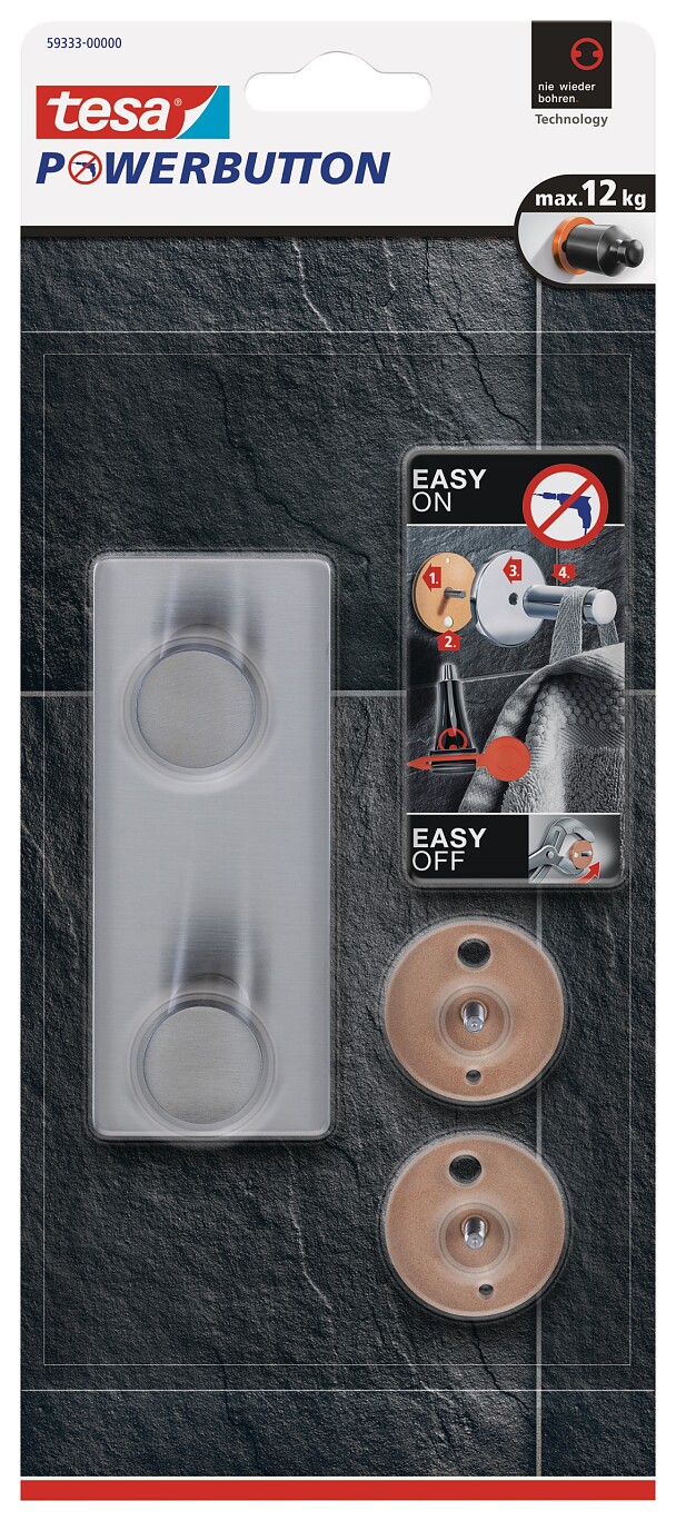Tep Button tesa® Powerbutton Classic double hook - tesa