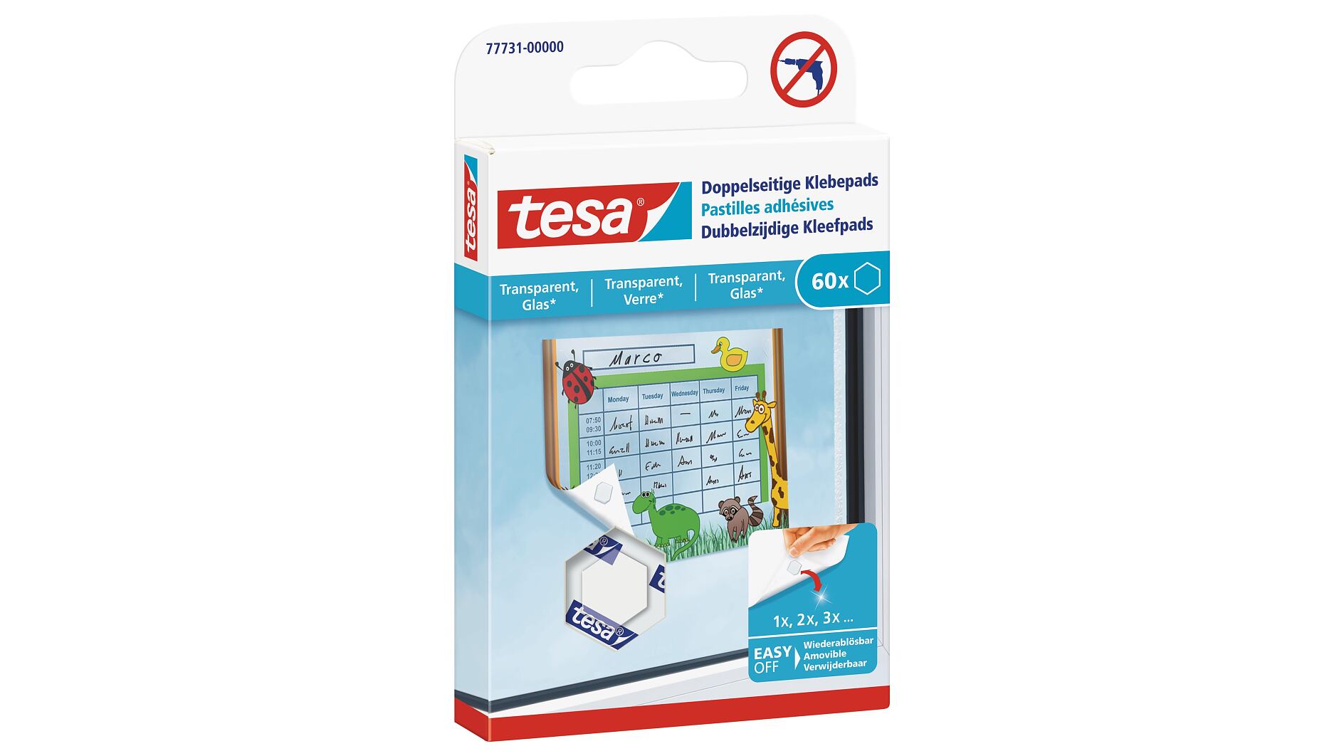 tesa® Double-Sided Adhesive Pads for Transparent & Glass - tesa