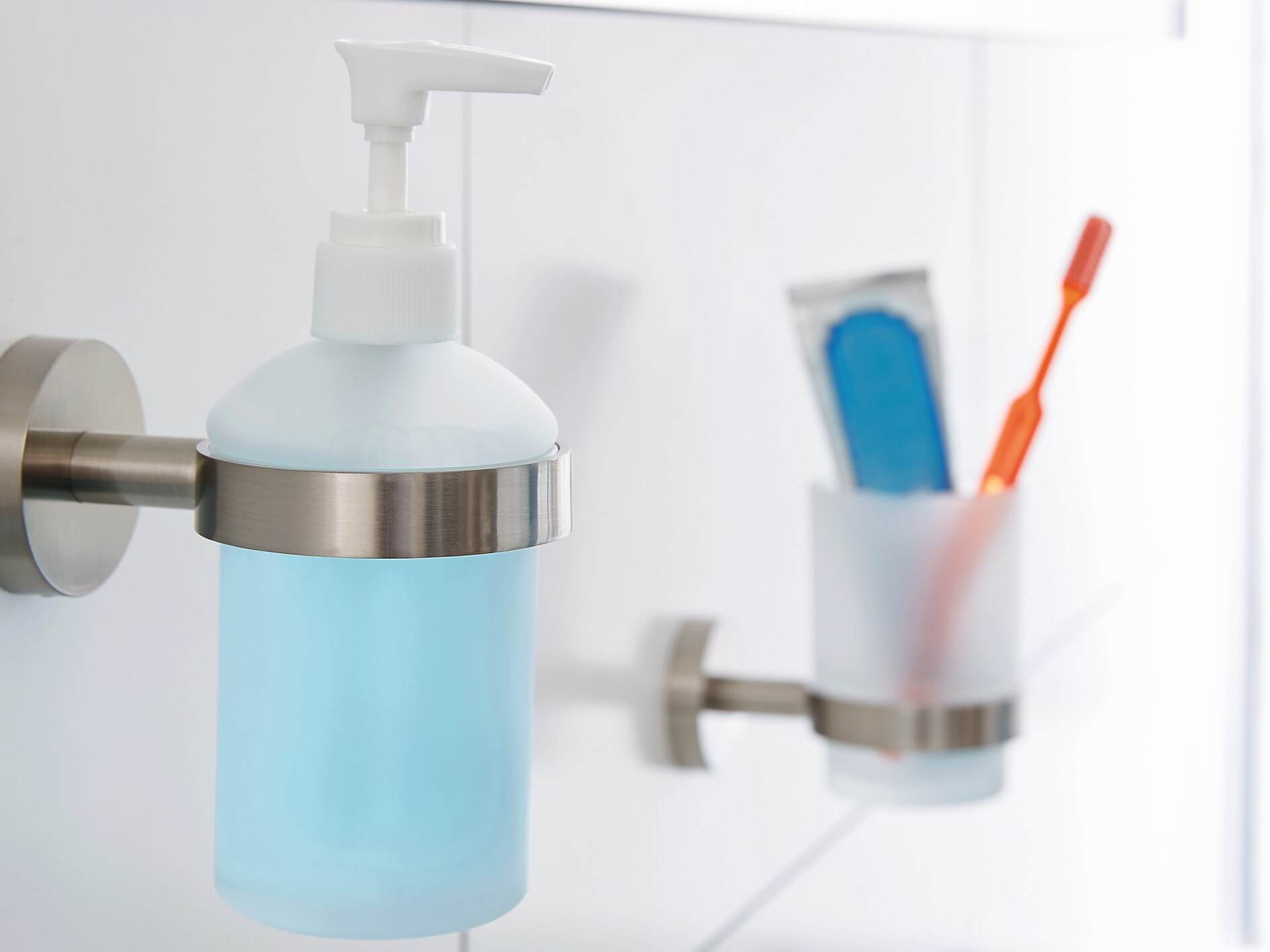 Real Home Innovations Deluxe Soap Dispenser Scrub Brush 2 Pc. Set