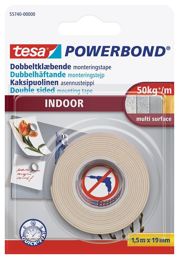 NEW Tesa Powerbond Ultra Strong Foam Double Sided Mounting Tape 1.5 M X 19 Mm G 