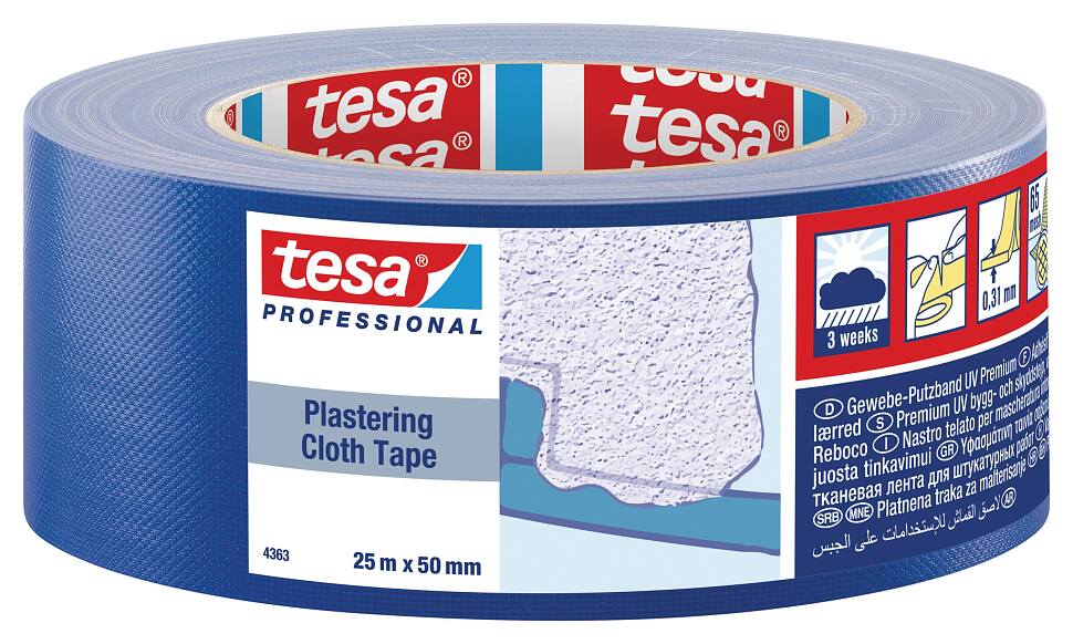 Tesa putzband 4363 UV Peinture Toile 25 m x 50 mm/#870798 Bleu