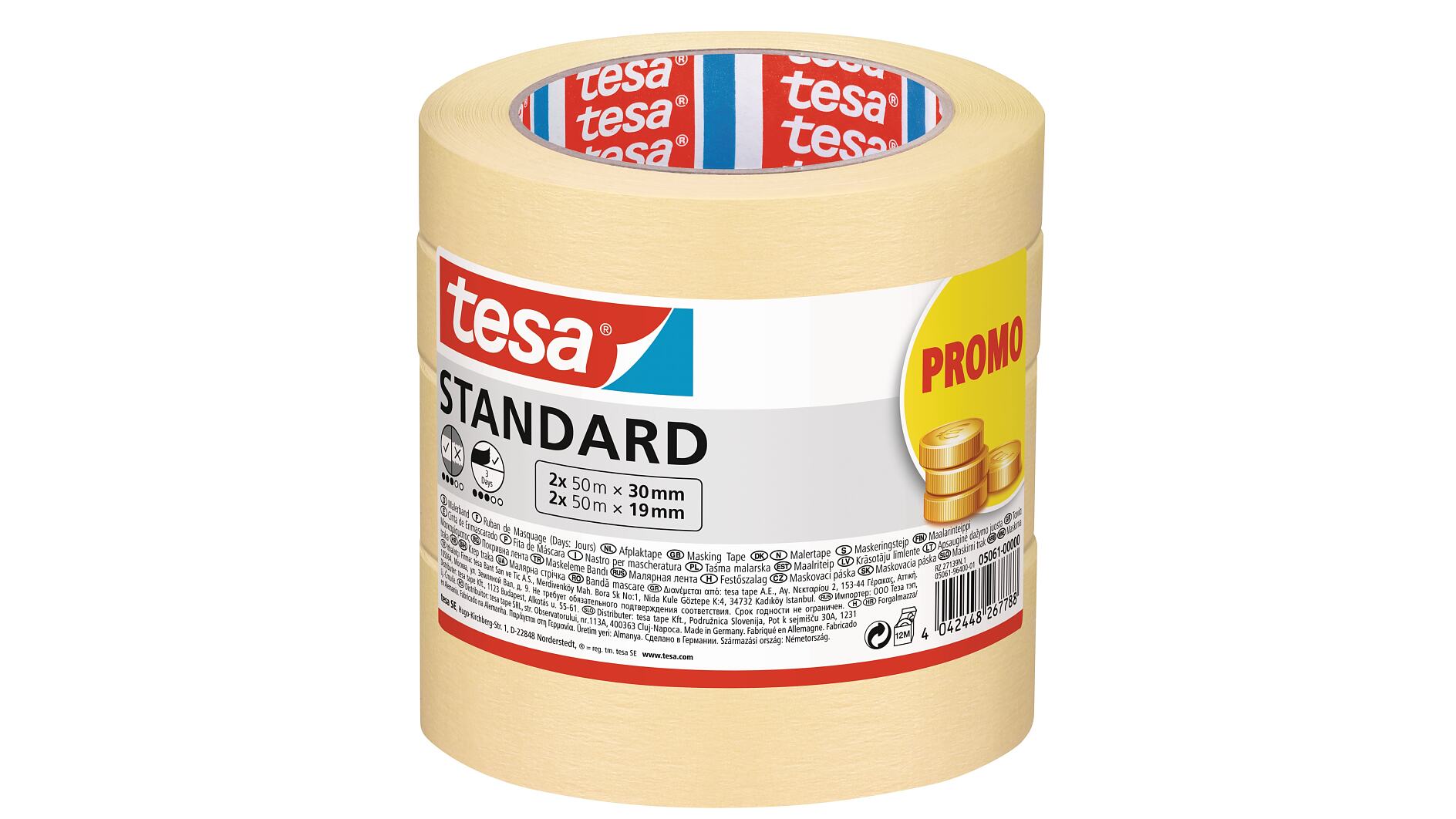 Paper Tape 2 for Masking / Labelling 1 Roll 50mm x 50m