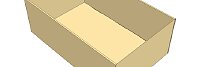 Illustration of a simple open rectangular cardboard box with beige interior and exterior. The box is shown from an angled top-down perspective, highlighting its depth and open top. (This text has been generated by AI)