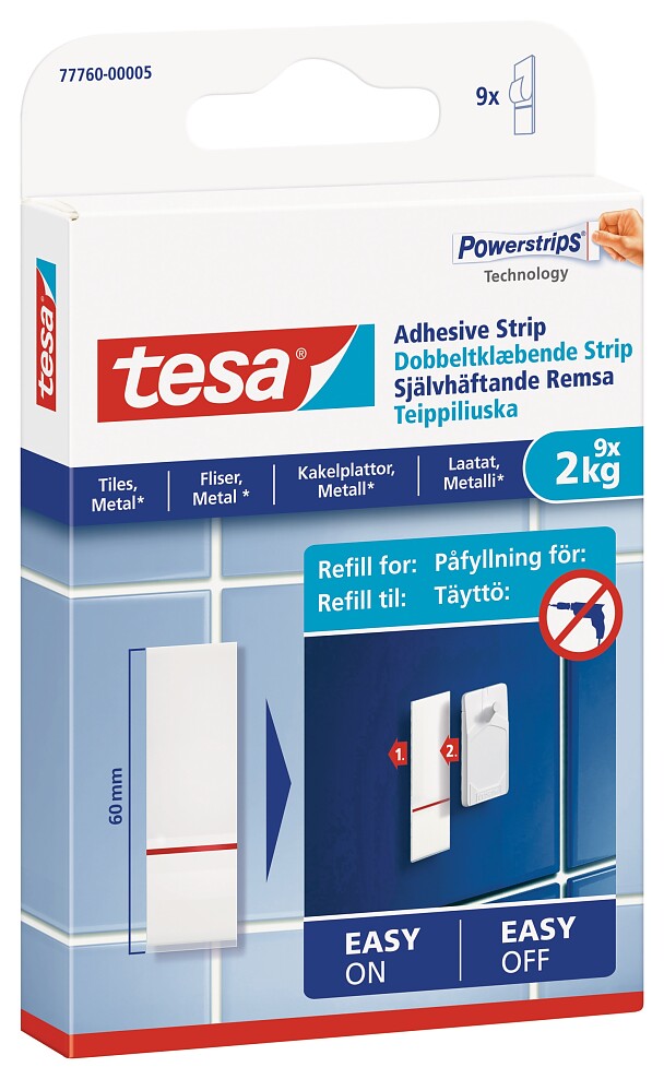 tesa® Adhesive Strips for Tiles & Metal 2kg tesa