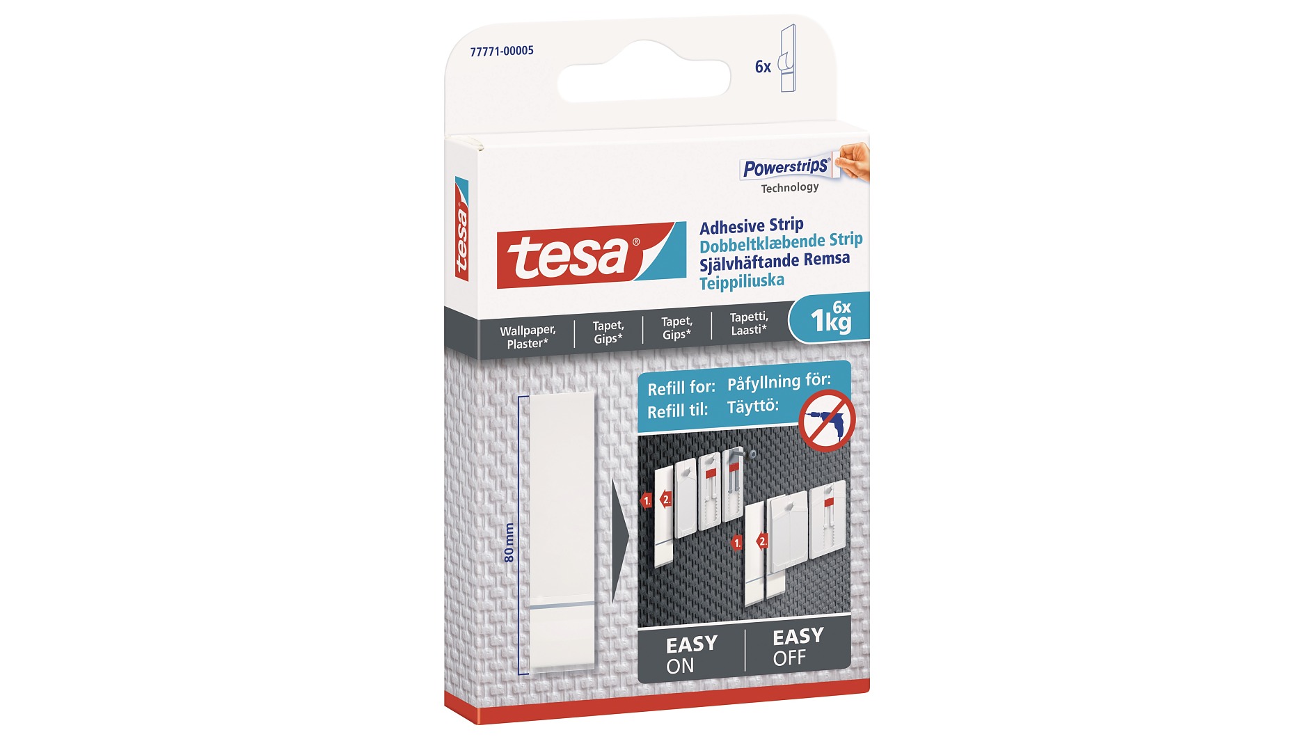 tesa® Adhesive Strips for Wallpaper & Plaster 1kg - tesa tesa® Adhesive Strips for Wallpaper & Plaster 1kg - tesa