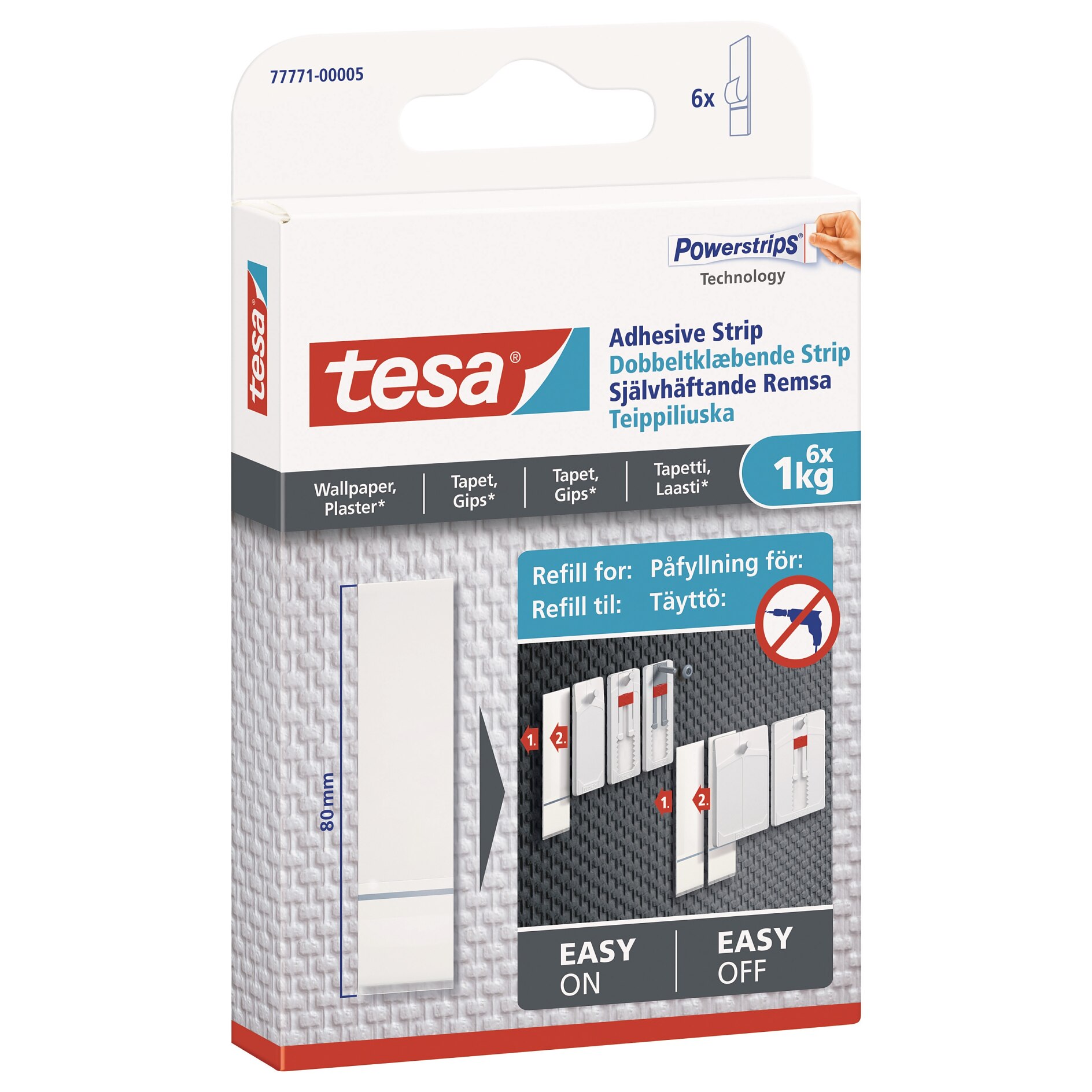 Tesa Klebehaken 59780 Powerstrips Waterproof Eckig, Small, 1kg