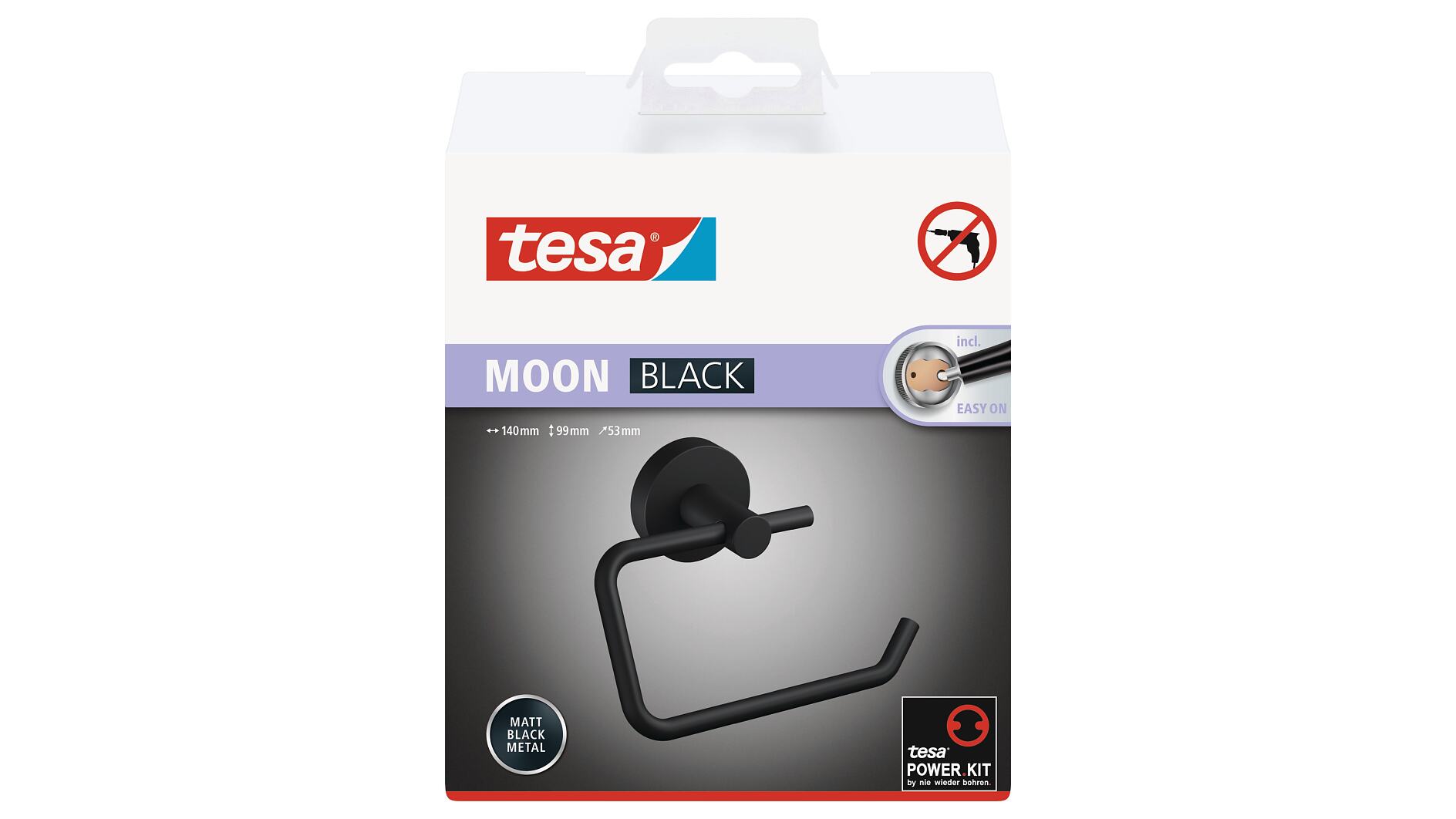 tesa® ALUXX Black Soap Basket, Self-Adhesive, Anodized Aluminium