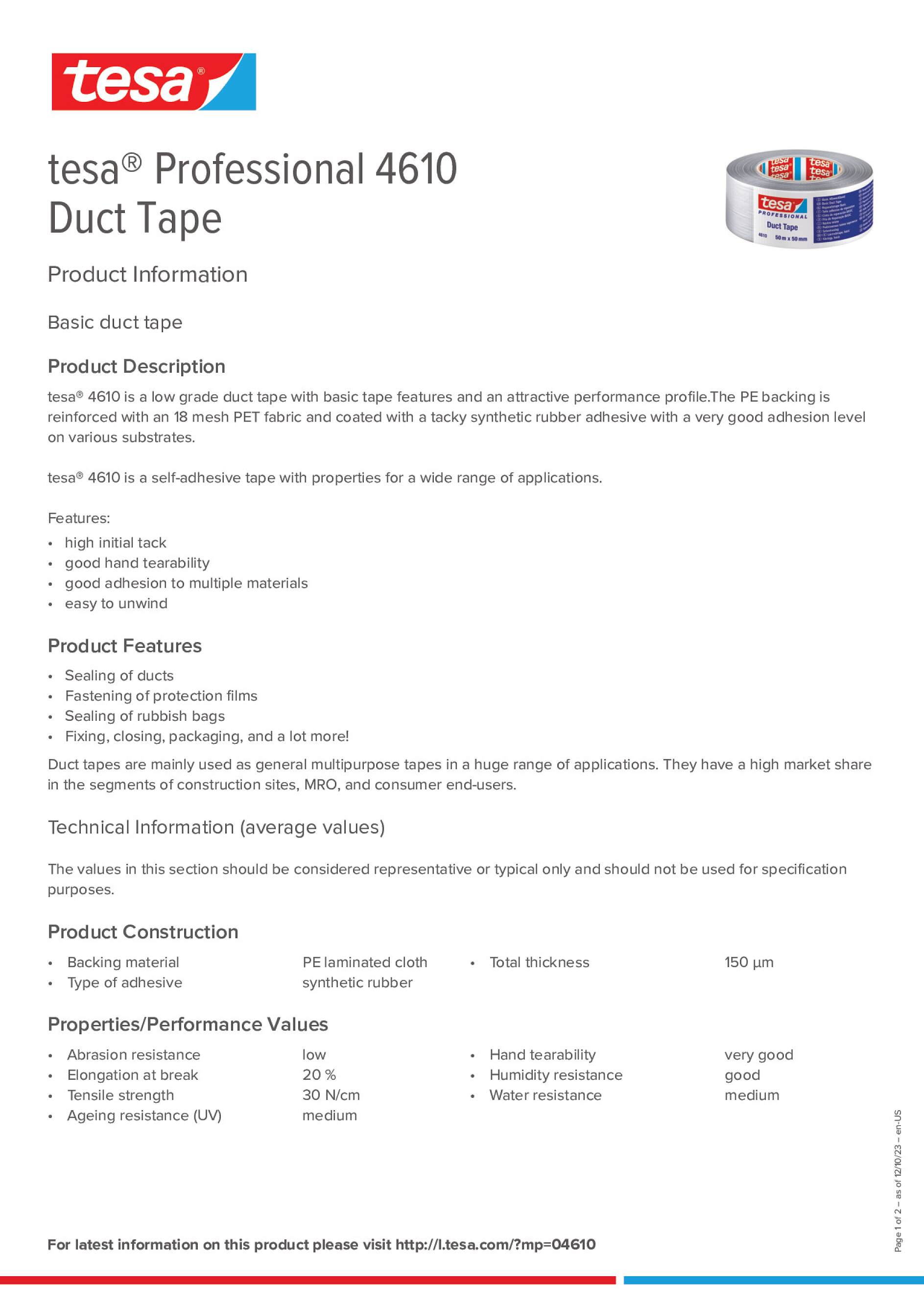 tesa® Professional 4610 Duct Tape - tesa