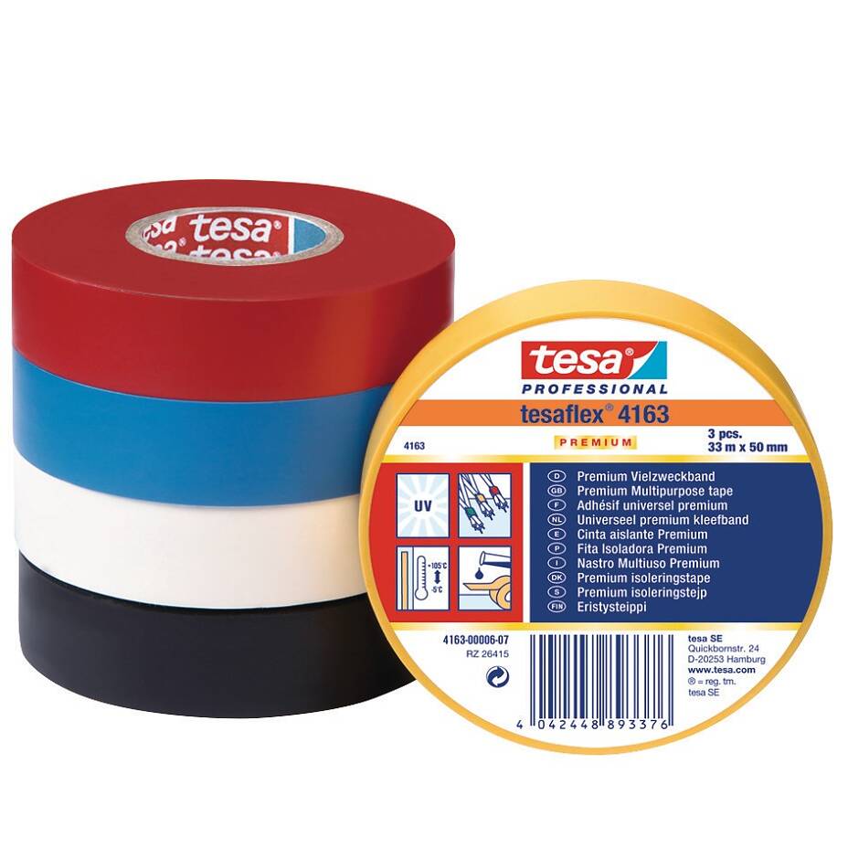 Insulating Tape Tesa tesaflex 53988 Electric PVC VDE IEC Tape 19mm x 25 metres 