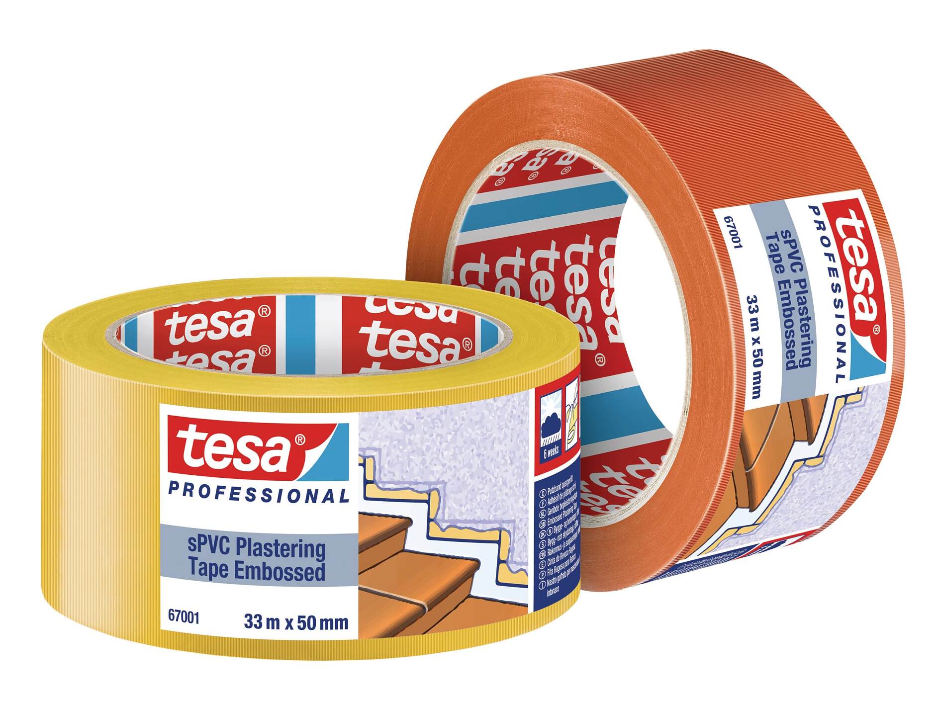 tesa® Professional 67001 sPVC Plastering Tape Embossed - tesa