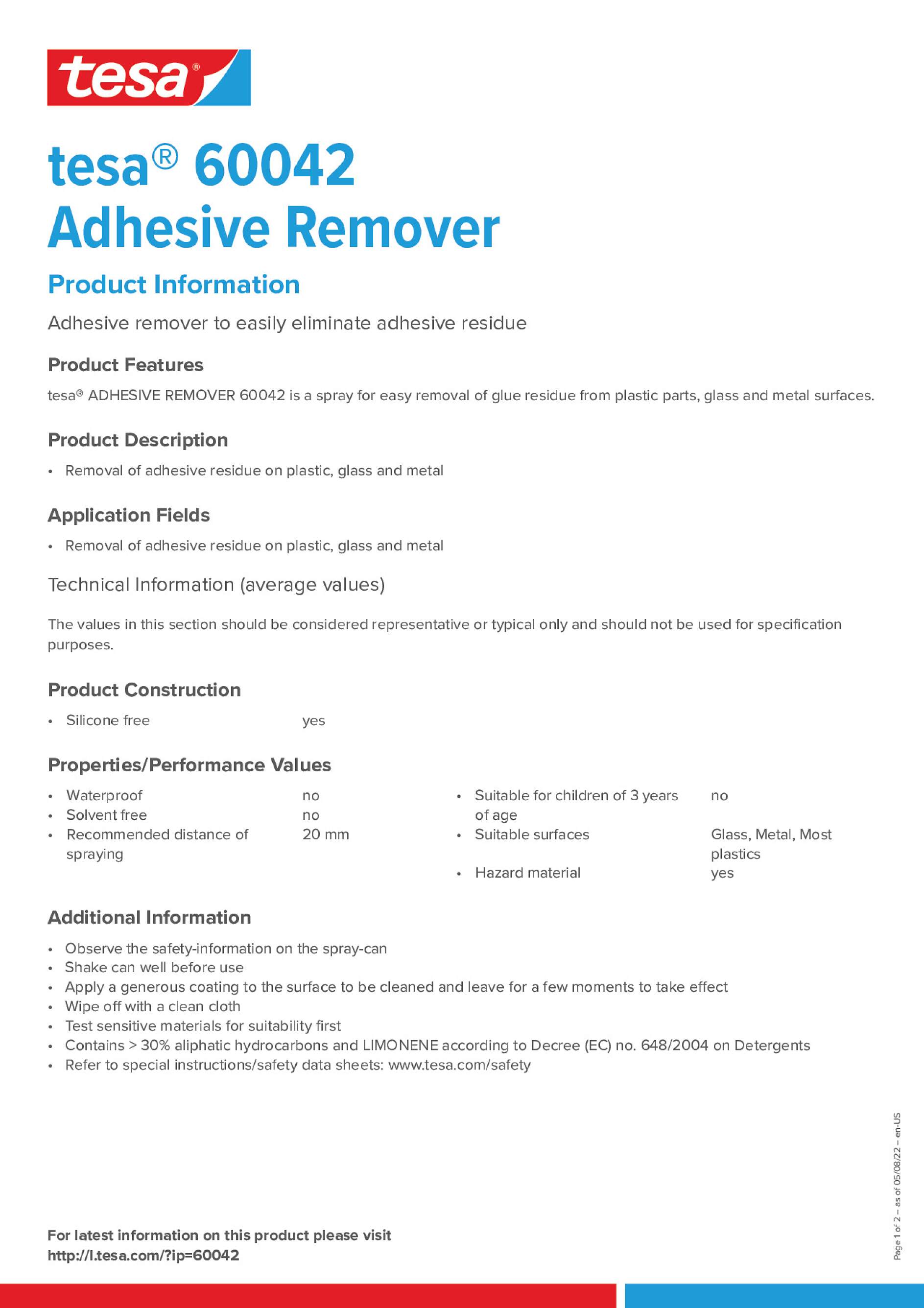 tesa® 60042 Adhesive Remover - tesa