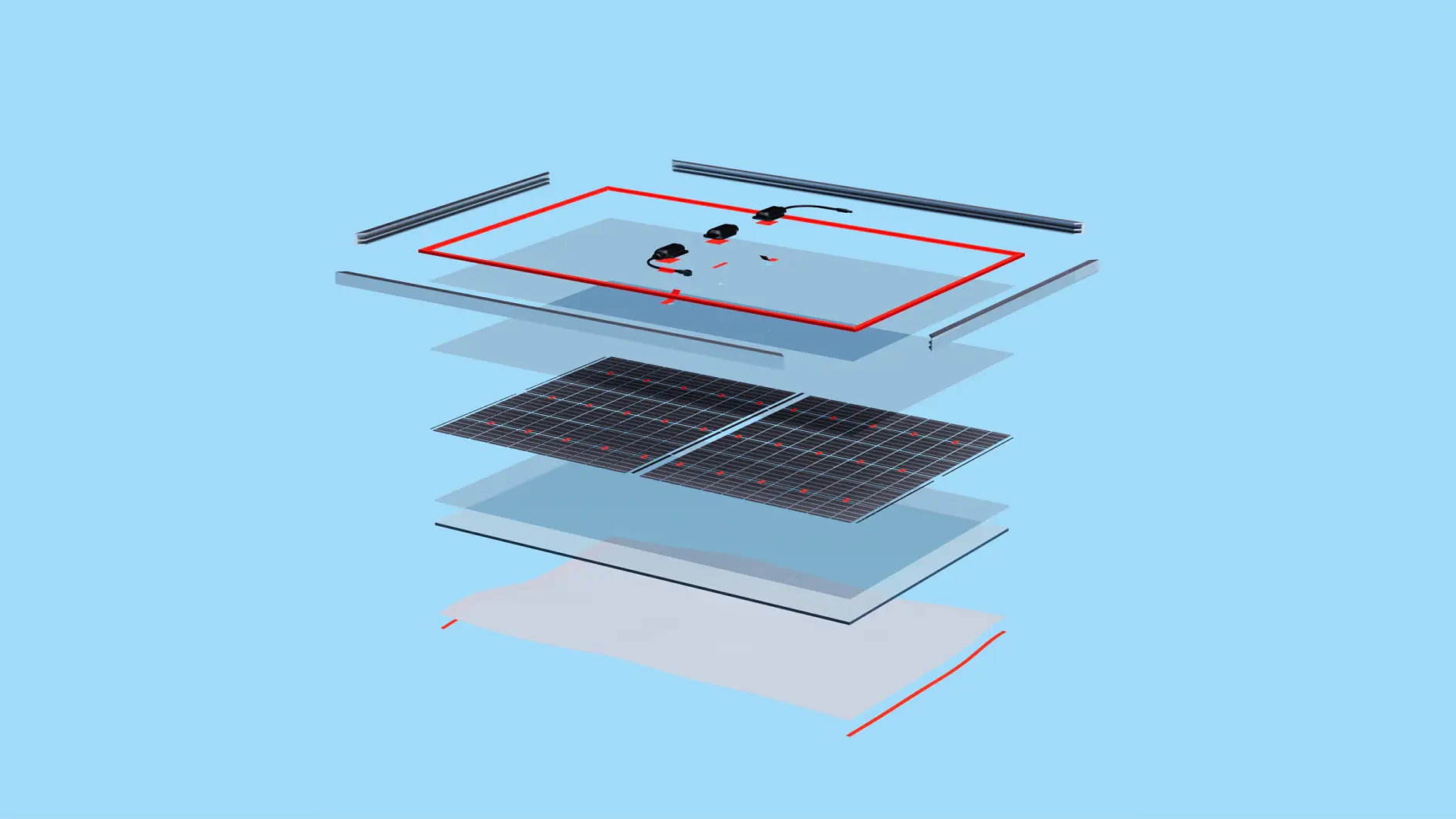 1st generation solar module exploded view