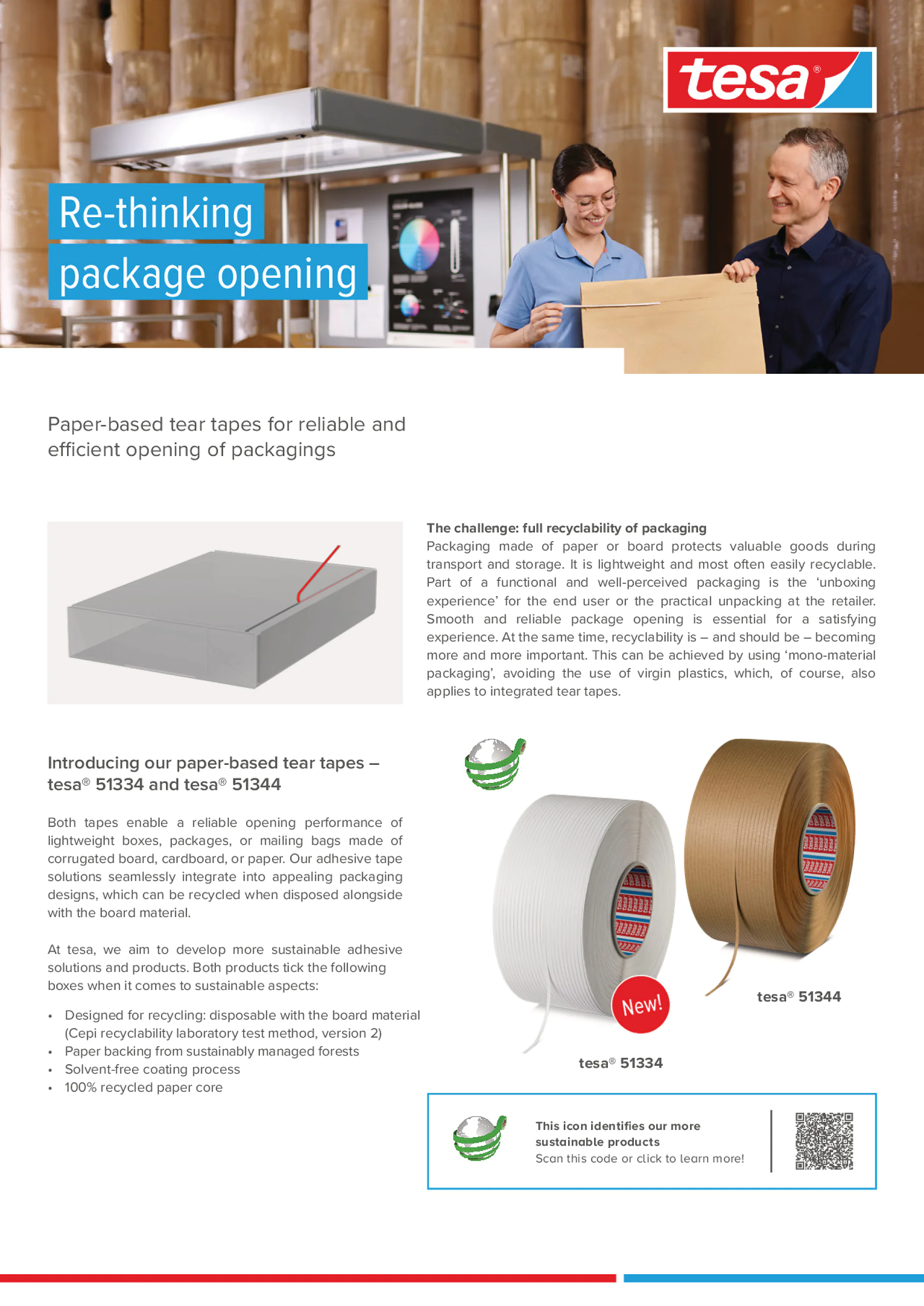 tesa® 51344 paper-based tear tape