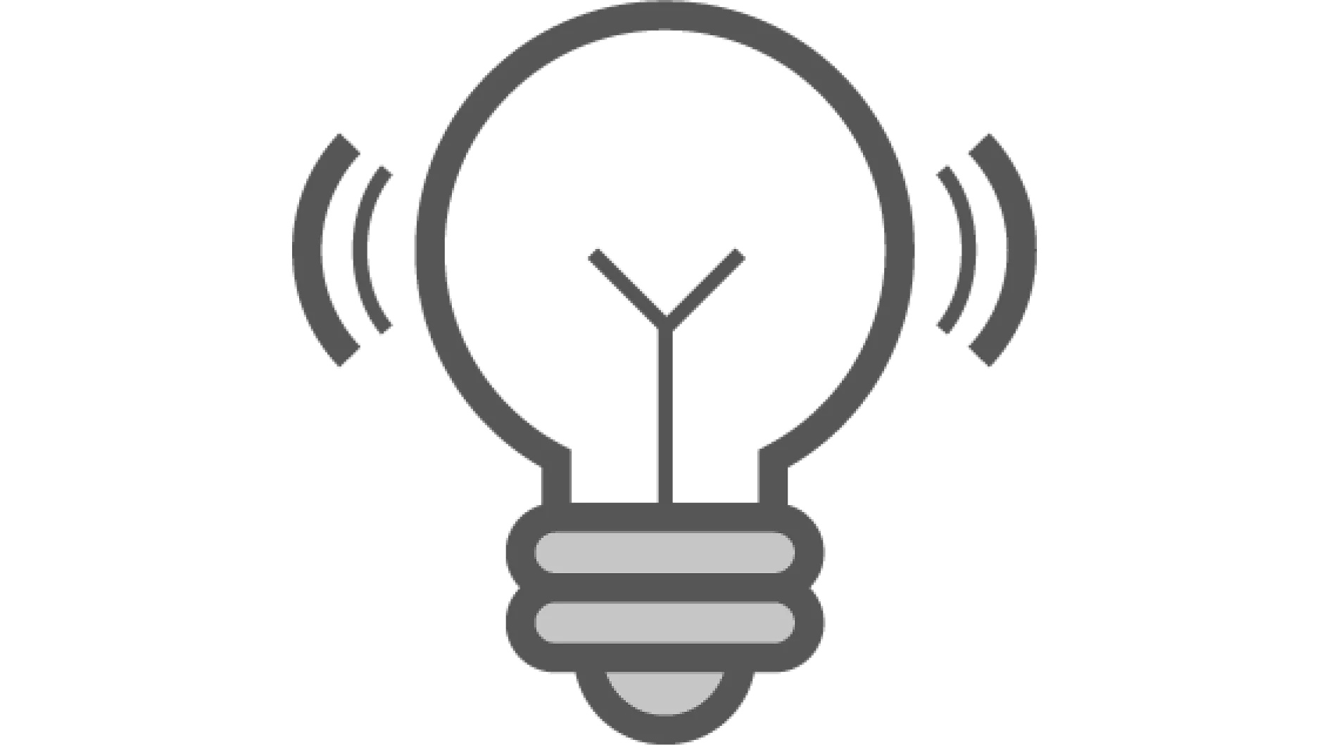 Icon of a light bulb with curved lines on either side, suggesting the concept of new ideas or innovation. The illustration is simple with a gray outline, complemented by the brand name tesa tape. (This text has been generated by AI)