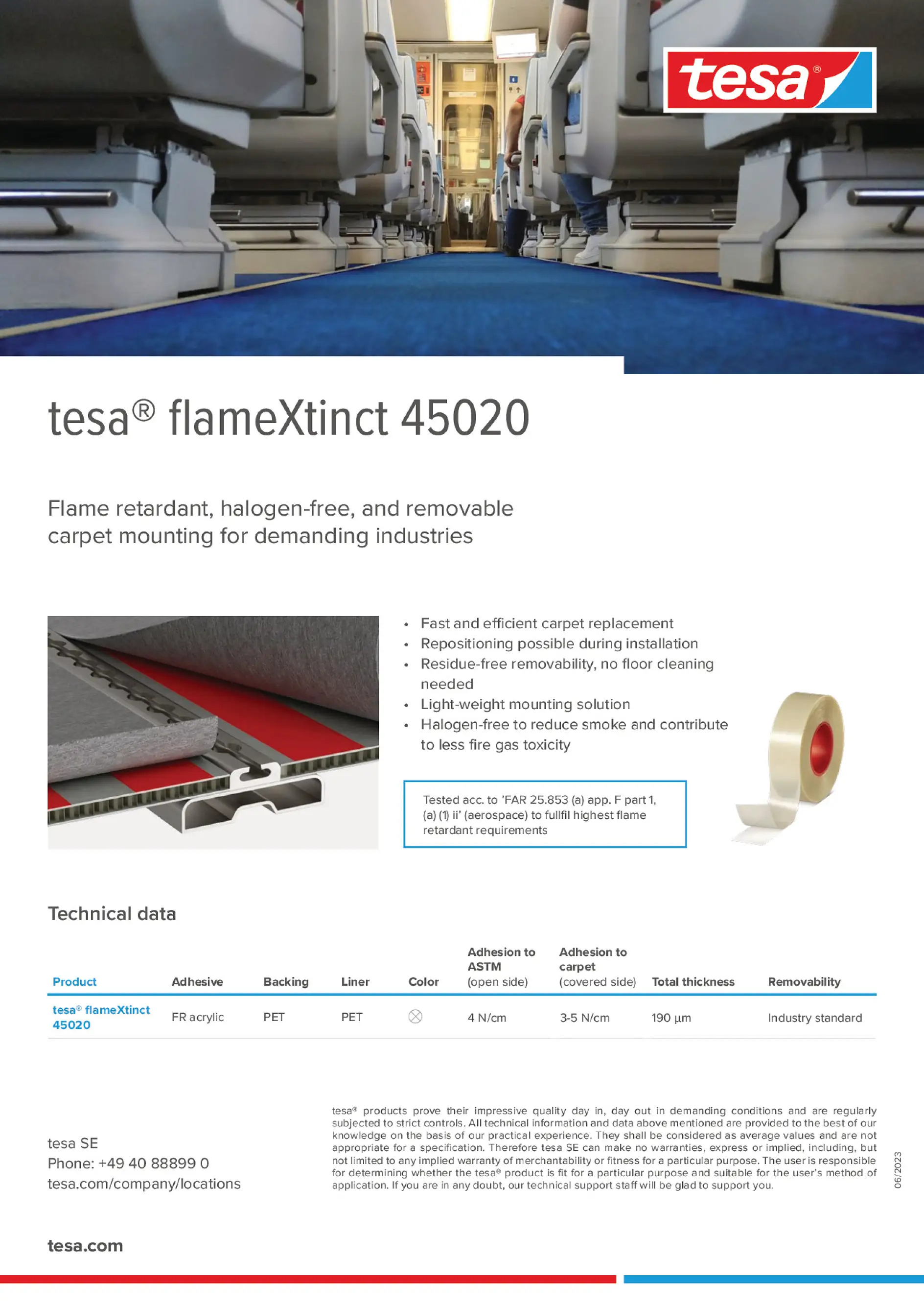 tesa® flameXtinct 45020 carpet mounting flyer