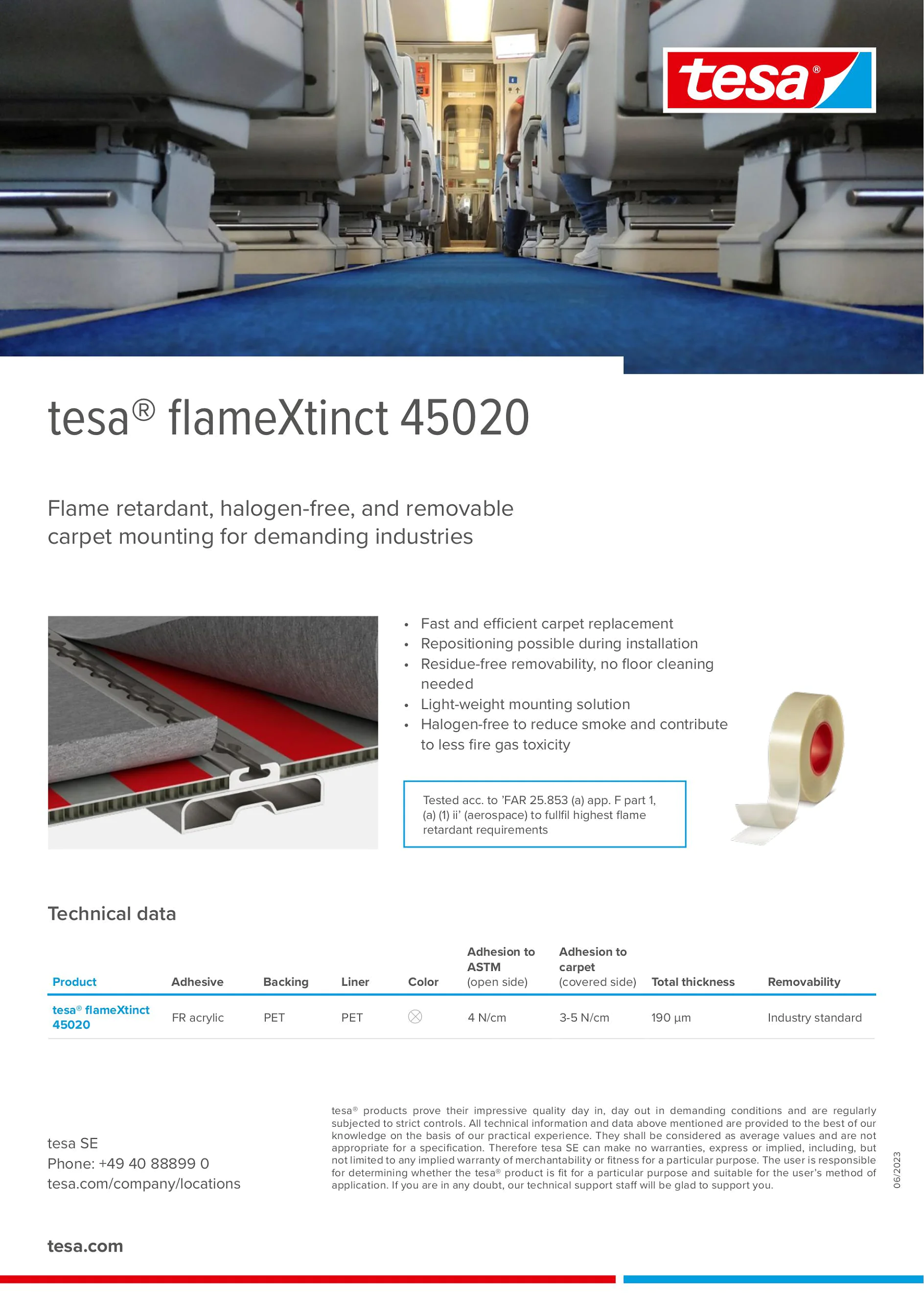 tesa® flameXtinct 45020 carpet mounting flyer