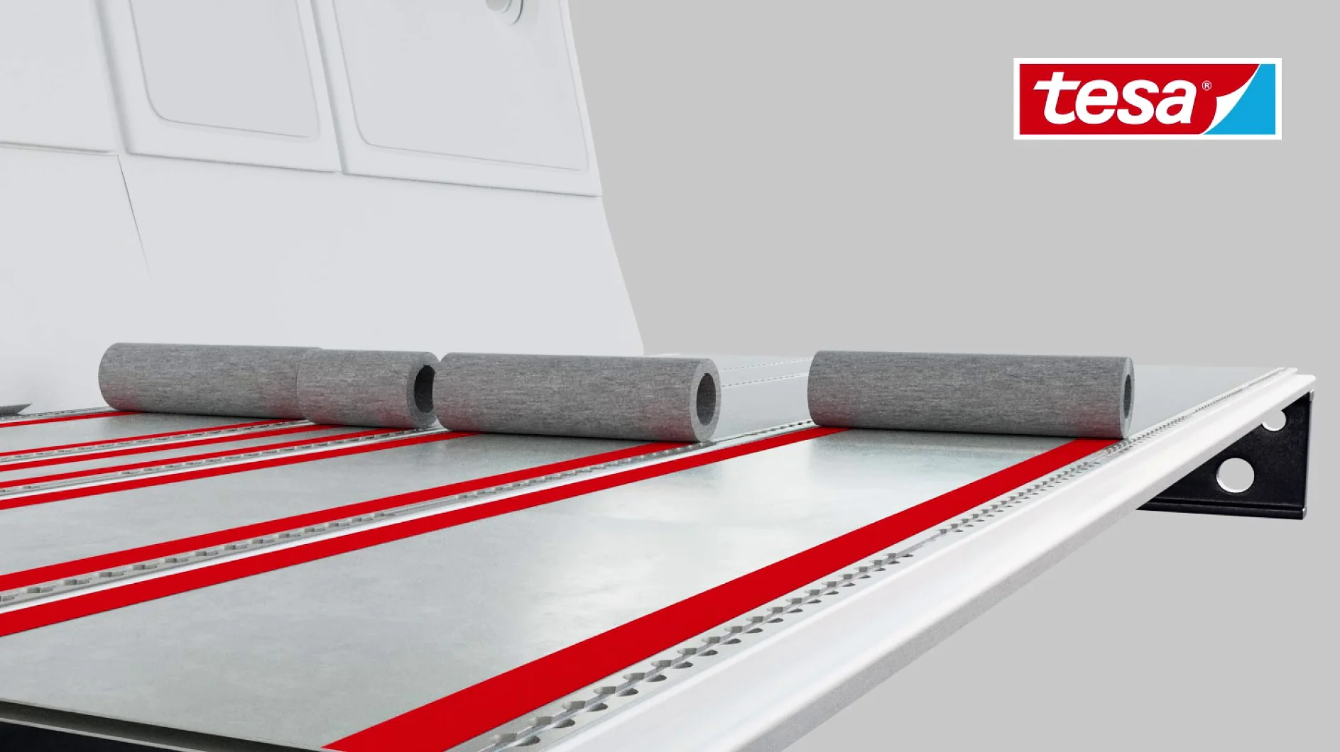 Carpet laying tesa® flameXtinct 45020 animation Carpet laying tesa® flameXtinct 45020 animation