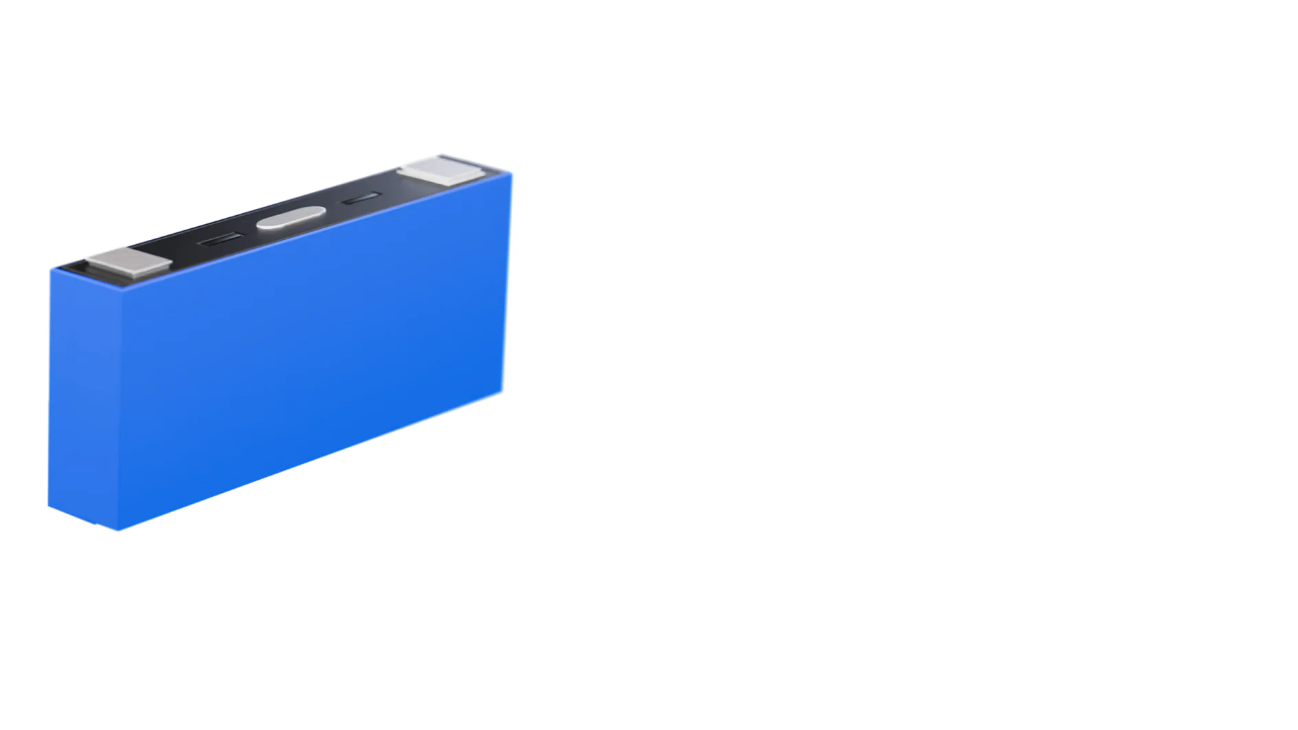 58655_1 A blue rectangular portable battery pack with a USB port, a USB-C port, and a power button on the top edge, enhanced by tesa tape against a plain white background. (This text has been generated by AI)