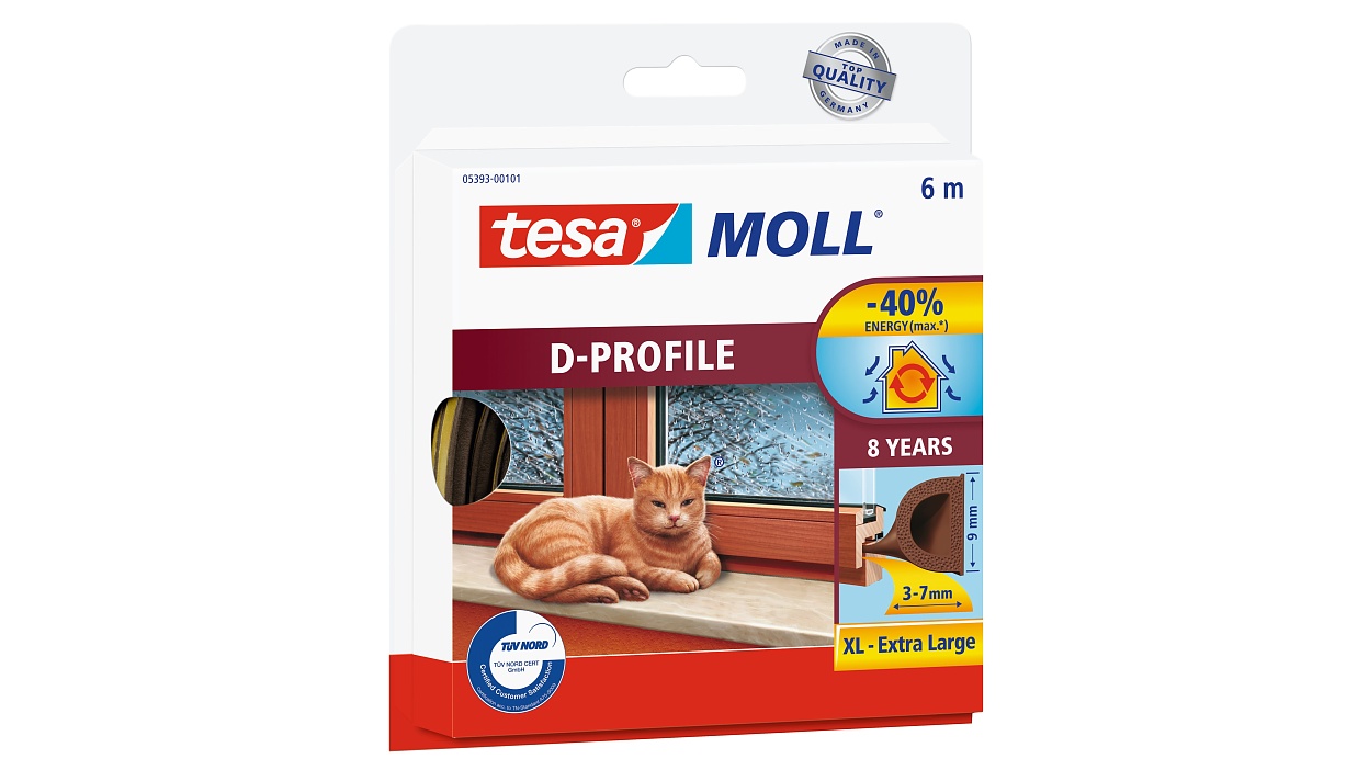 [en-en] tesamoll D-profile brown, 6m x 9mm x 8mm
