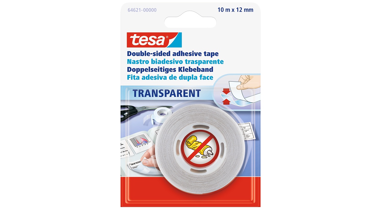 [en-en] tesa double-sided 10m x 12mm, Transparent