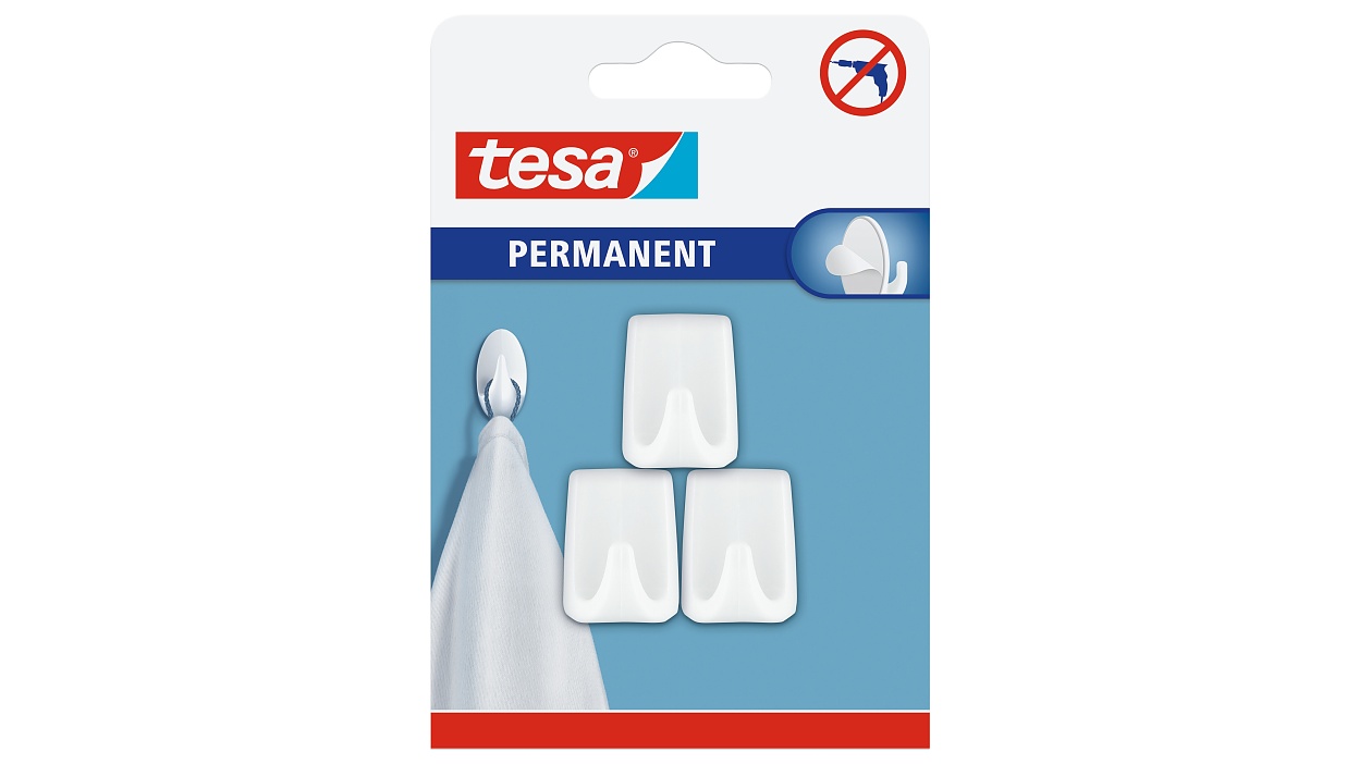 [en-en] Permanent hooks Rectangular S white