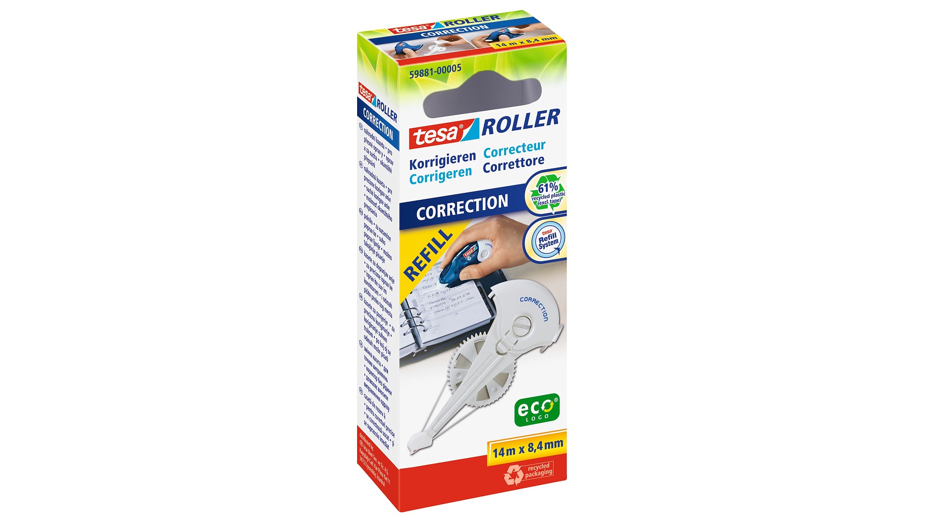 Corrector Roller Cinta Correctora Tesa EcoLogo 4.2 Mm - Rollo