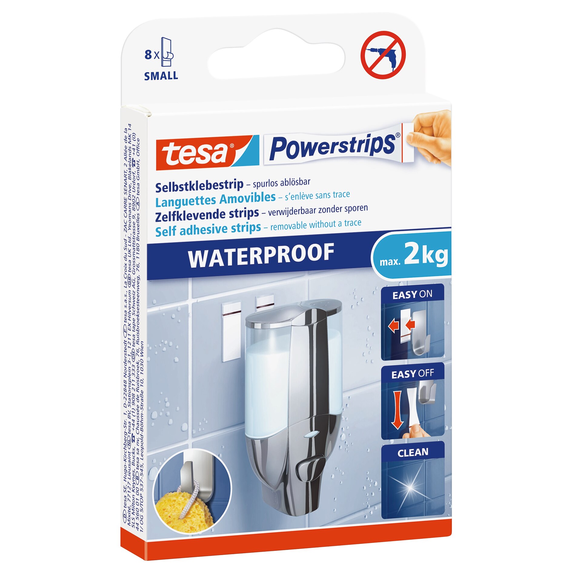 Stock Bureau - TESA Powerstrips 14 Languettes Amovibles SMALL pour Surfaces Lisses 1kg Stock Bureau - TESA Powerstrips 14 Languettes Amovibles SMALL pour Surfaces Lisses 1kg