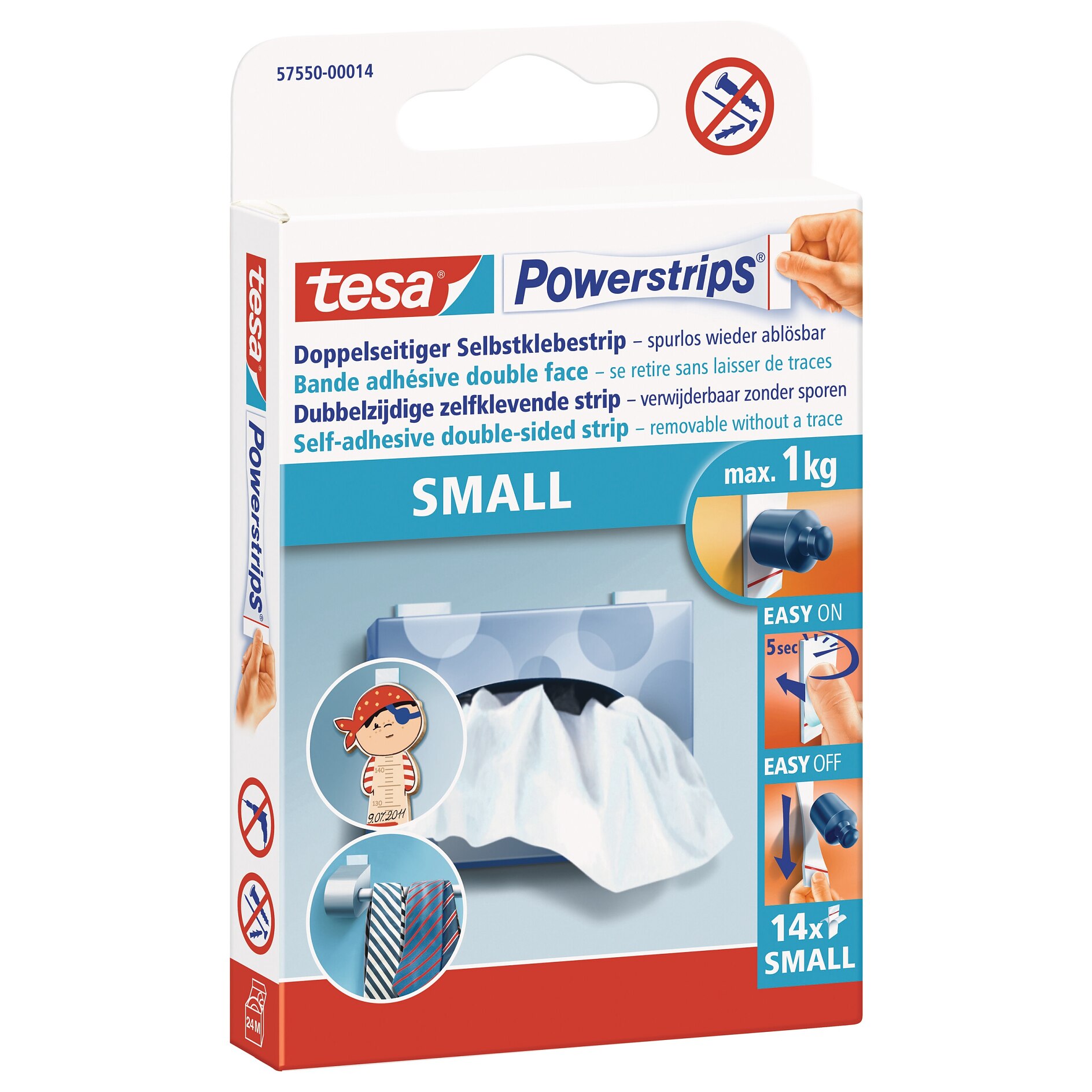 Tesa® Double-Sided Adhesive Pads TACK – Transparent, Reusable Strips For Mounting On Walls, Windows, Mirrors (72 Pads)